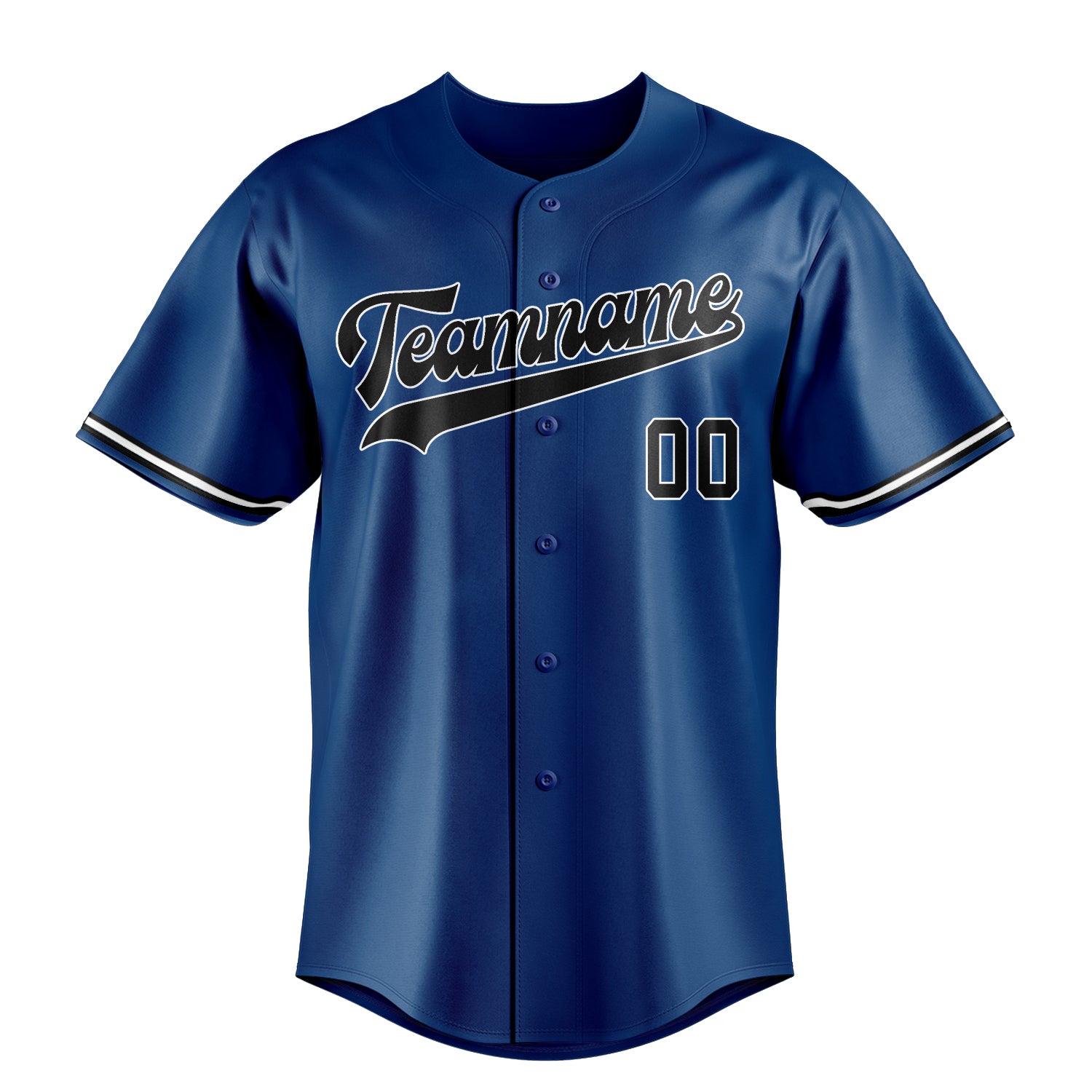 Custom Blue & Black Color Fan Baseball Jersey