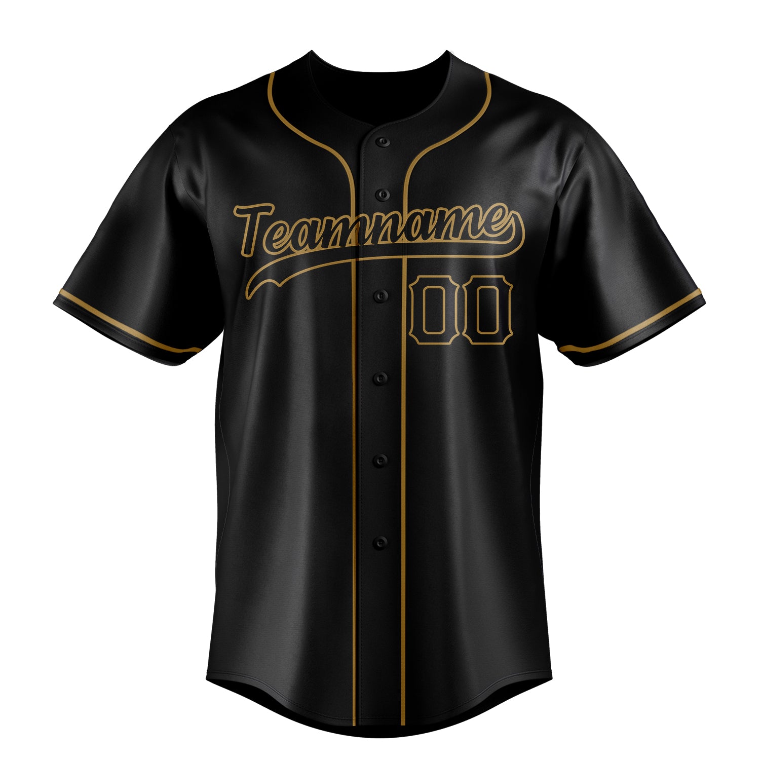 Custom Black & Old Gold Color Fan Baseball Jersey