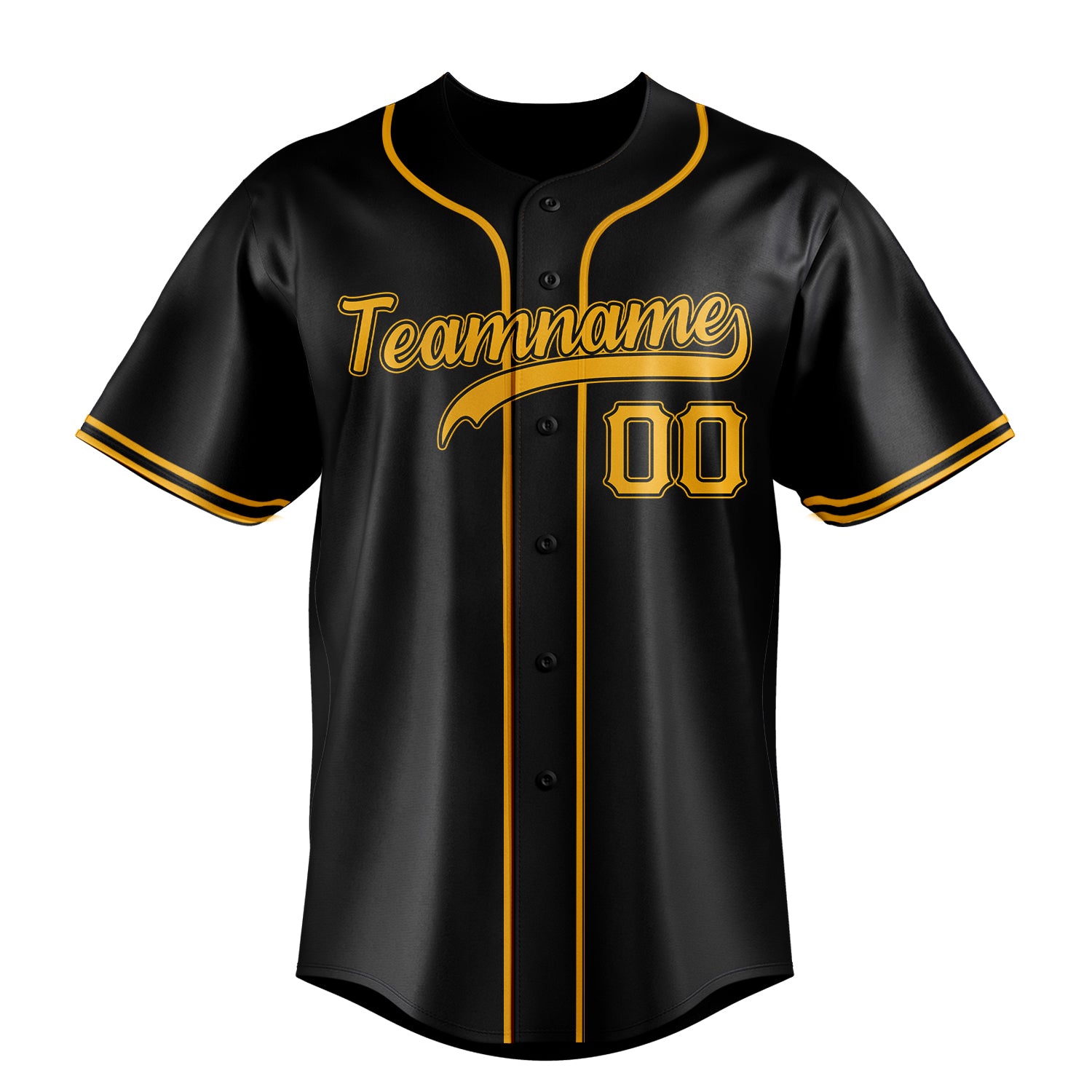 Custom Black & Gold Color Fan Baseball Jersey