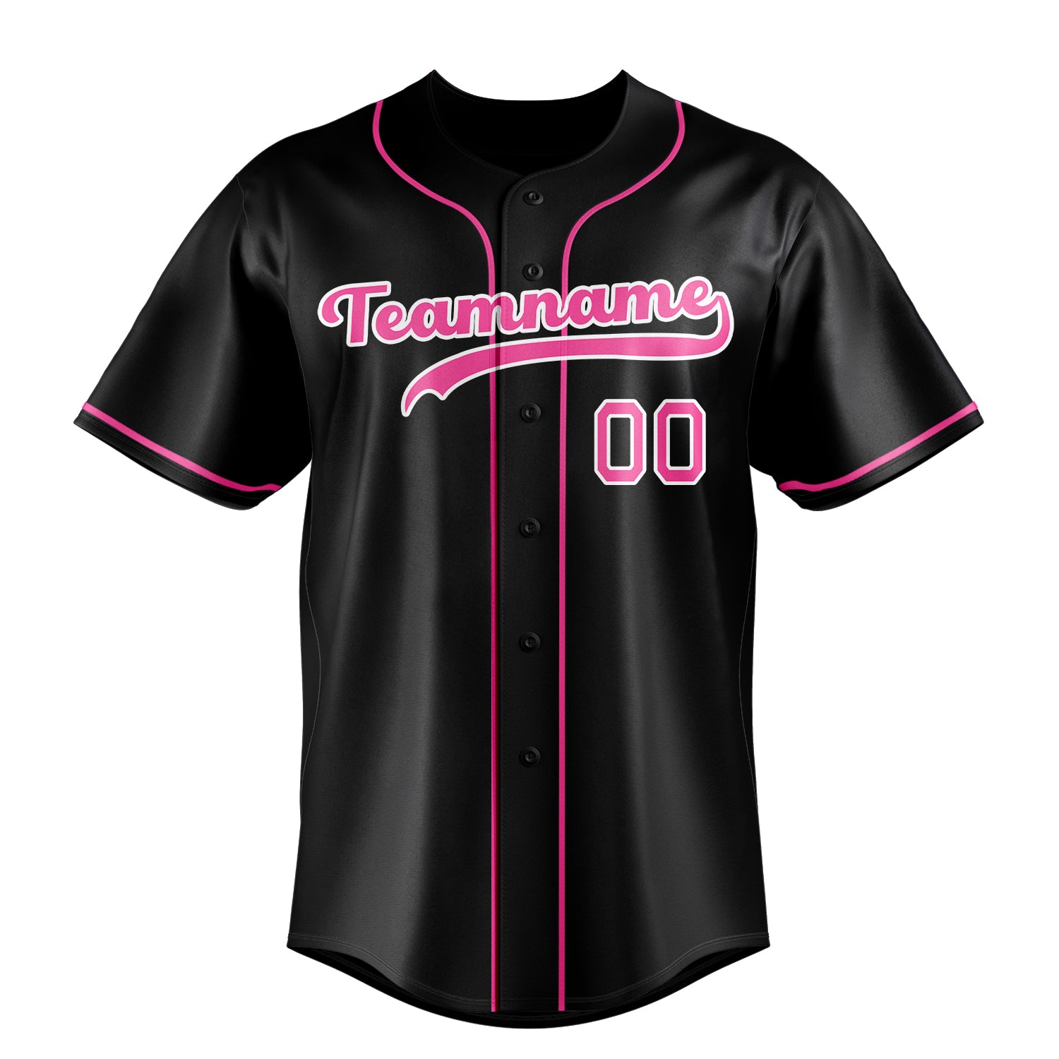 Custom Black & Pink Color Fan Baseball Jersey