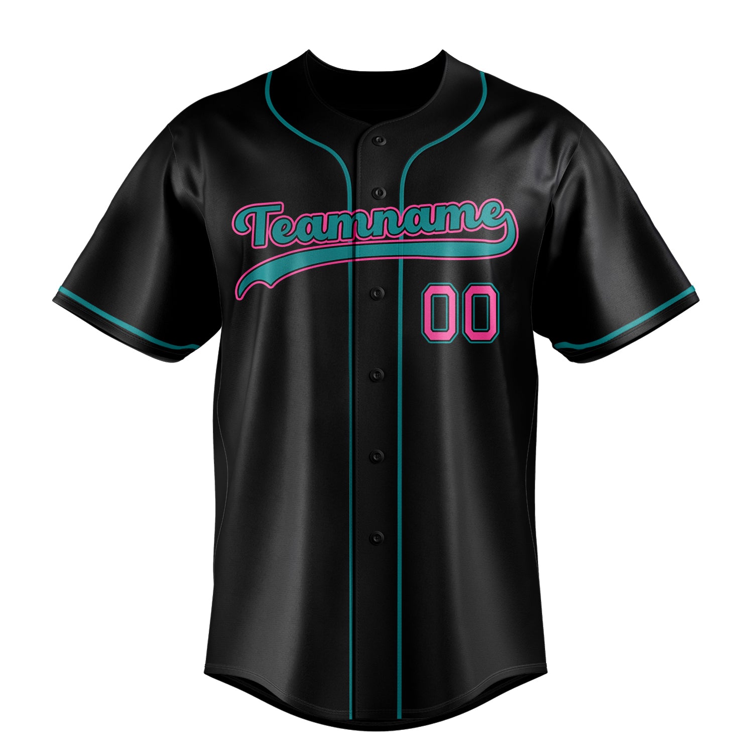 Custom Black & Teal Color Fan Baseball Jersey