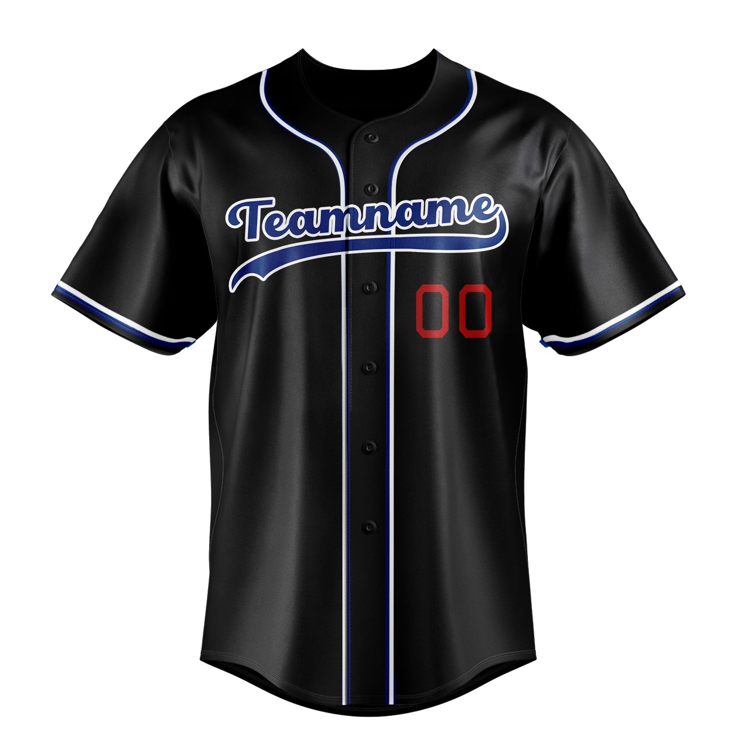 Custom Black & Royal Color Fan Baseball Jersey