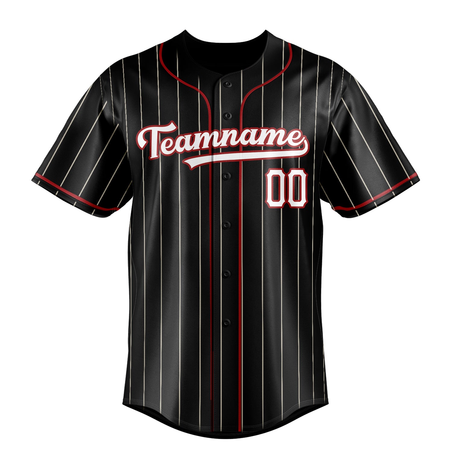 Custom Black & White White Pinstripe Fan Baseball Jersey