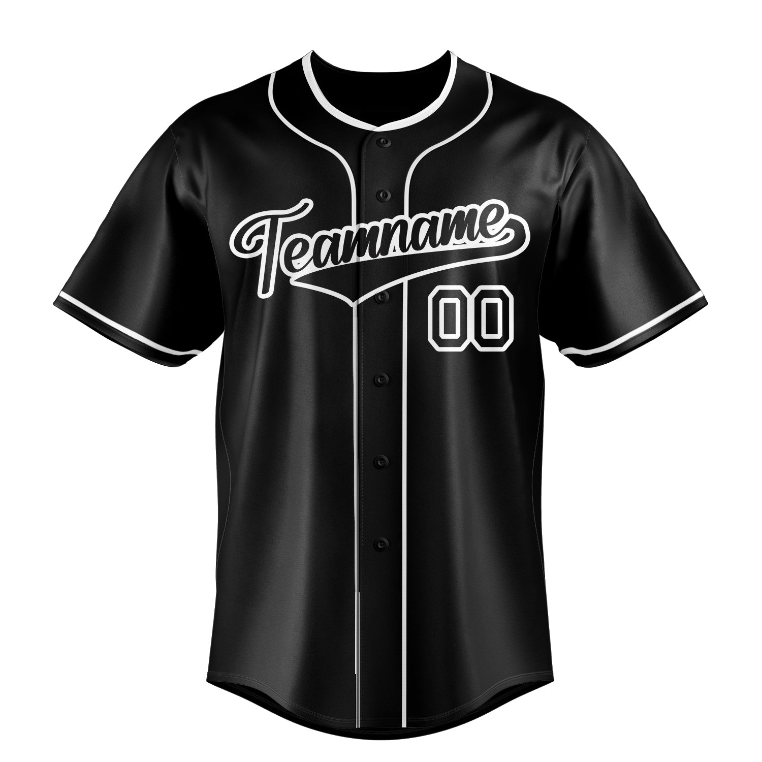 Custom Black & White Color Fan Baseball Jersey