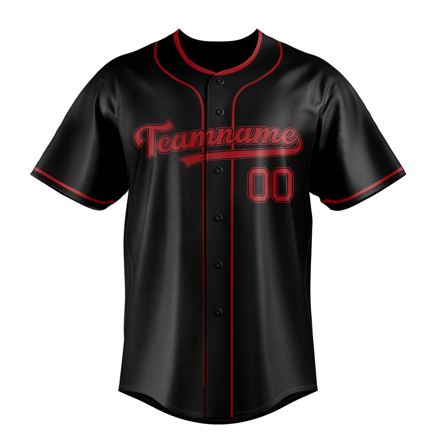 Custom Black & Red Color Fan Baseball Jersey