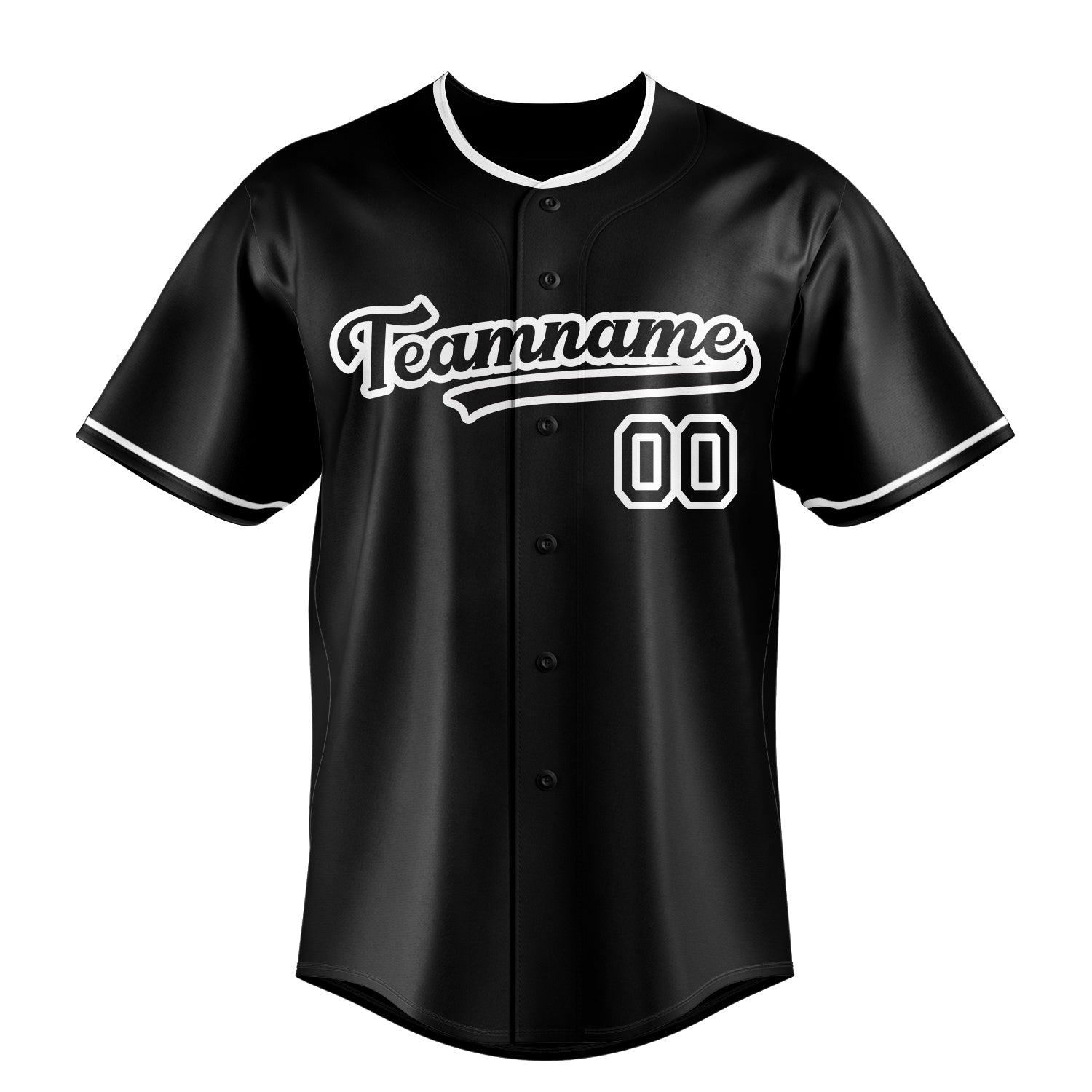 Custom Black & White Color Fan Baseball Jersey