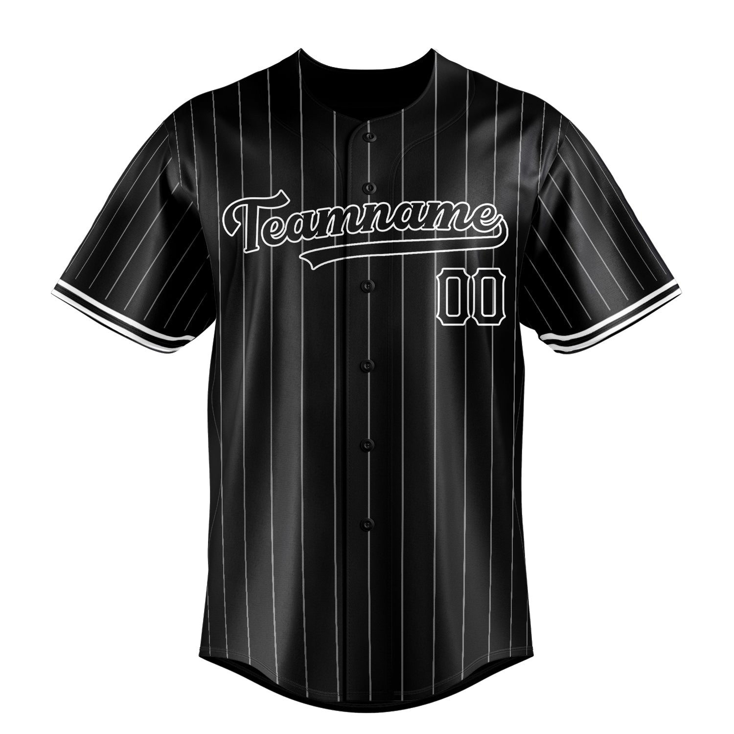 Custom Black & White White Pinstripe Fan Baseball Jersey