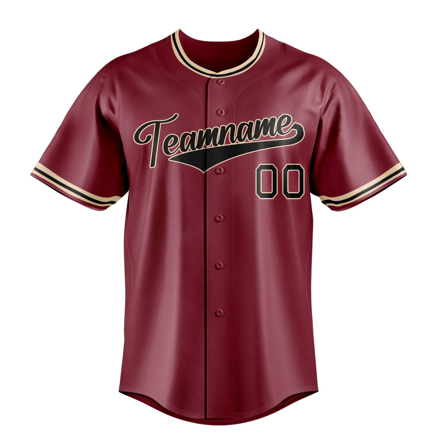 Custom Crimson & Black Color Fan Baseball Jersey