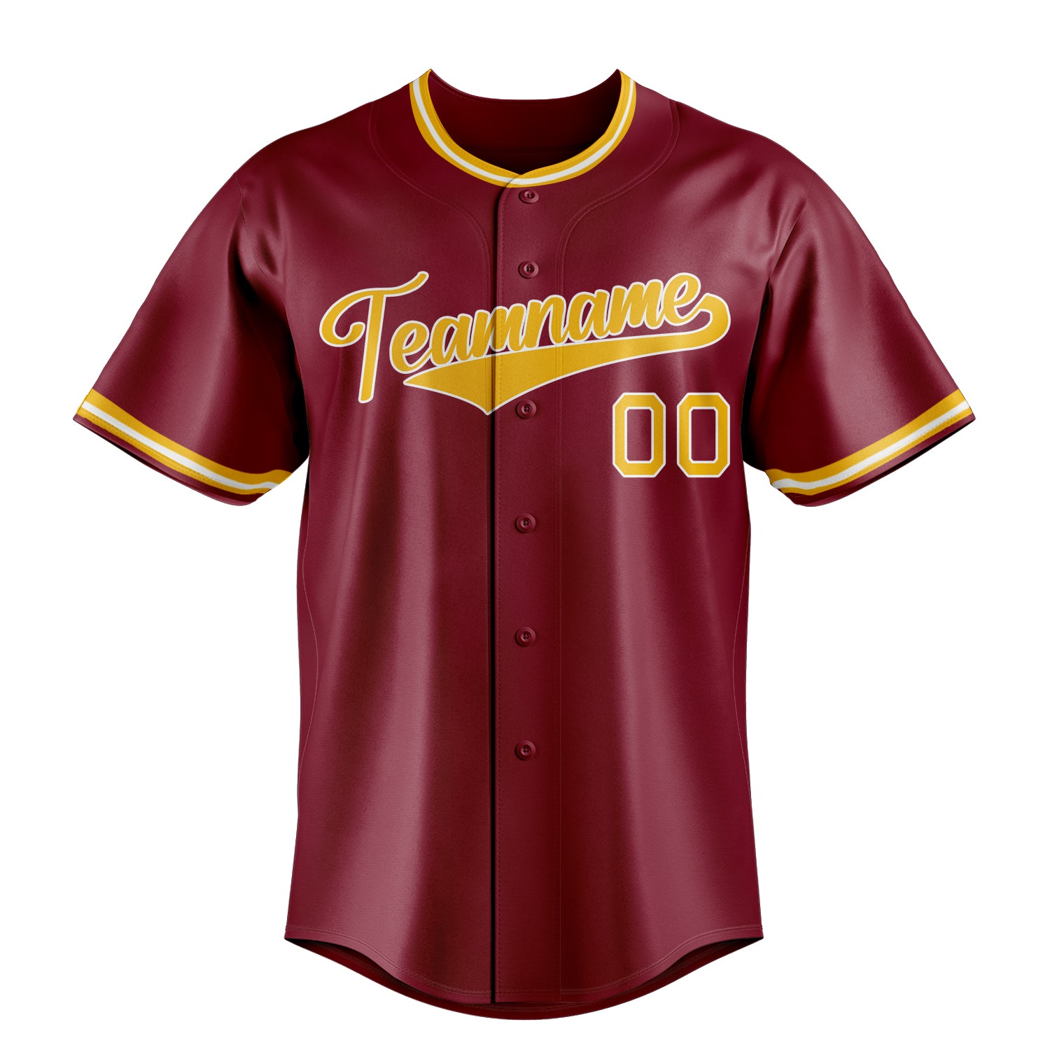 Custom Crimson & Gold Color Fan Baseball Jersey