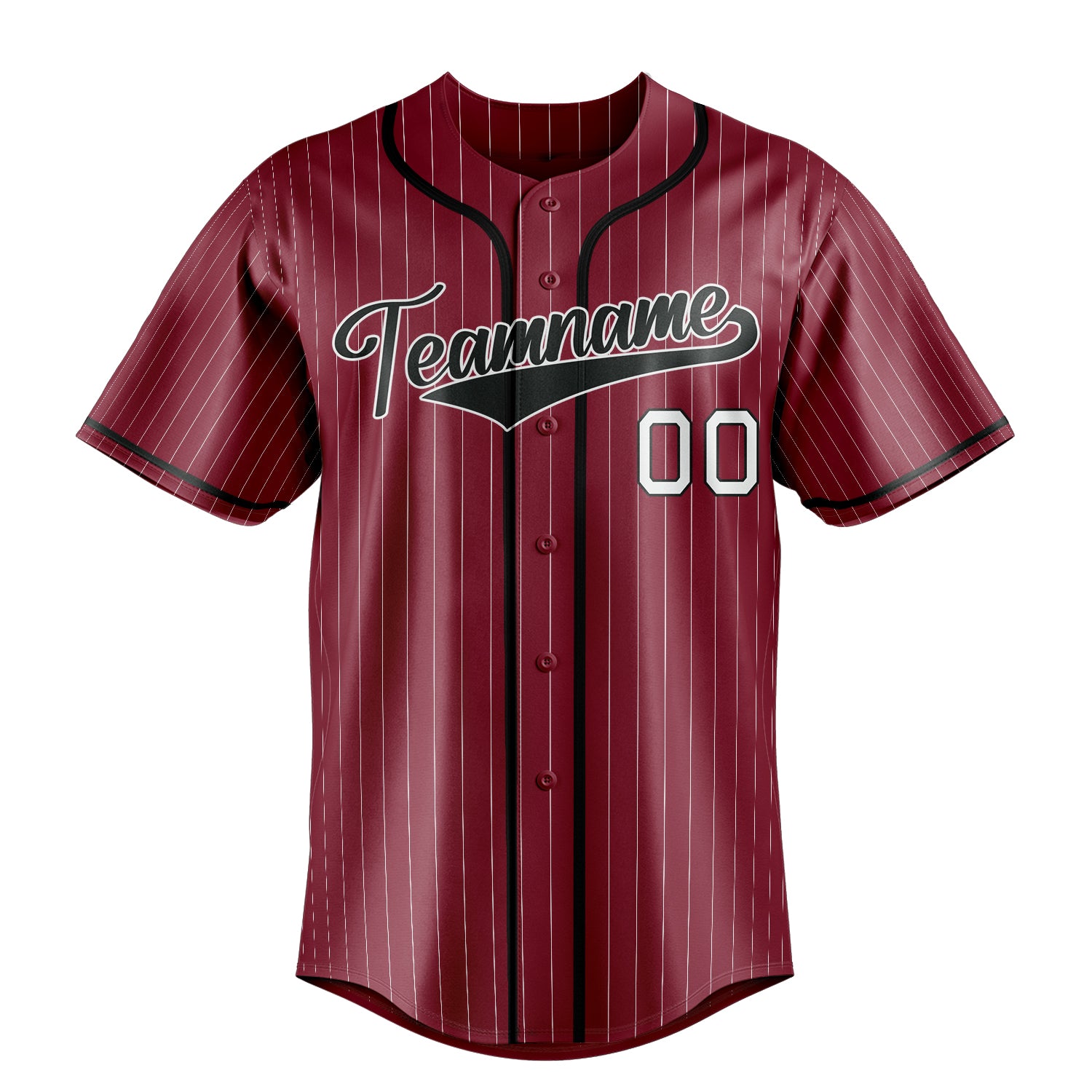 Custom Crimson & Black White Pinstripe Fan Baseball Jersey