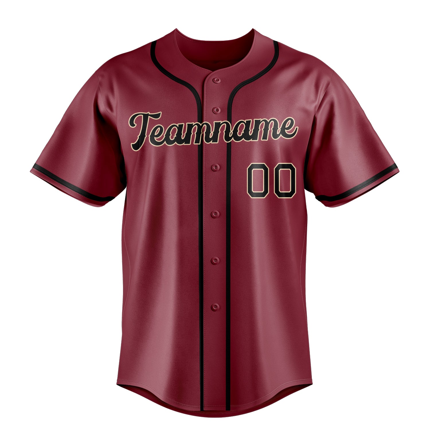 Custom Crimson & Black Color Fan Baseball Jersey