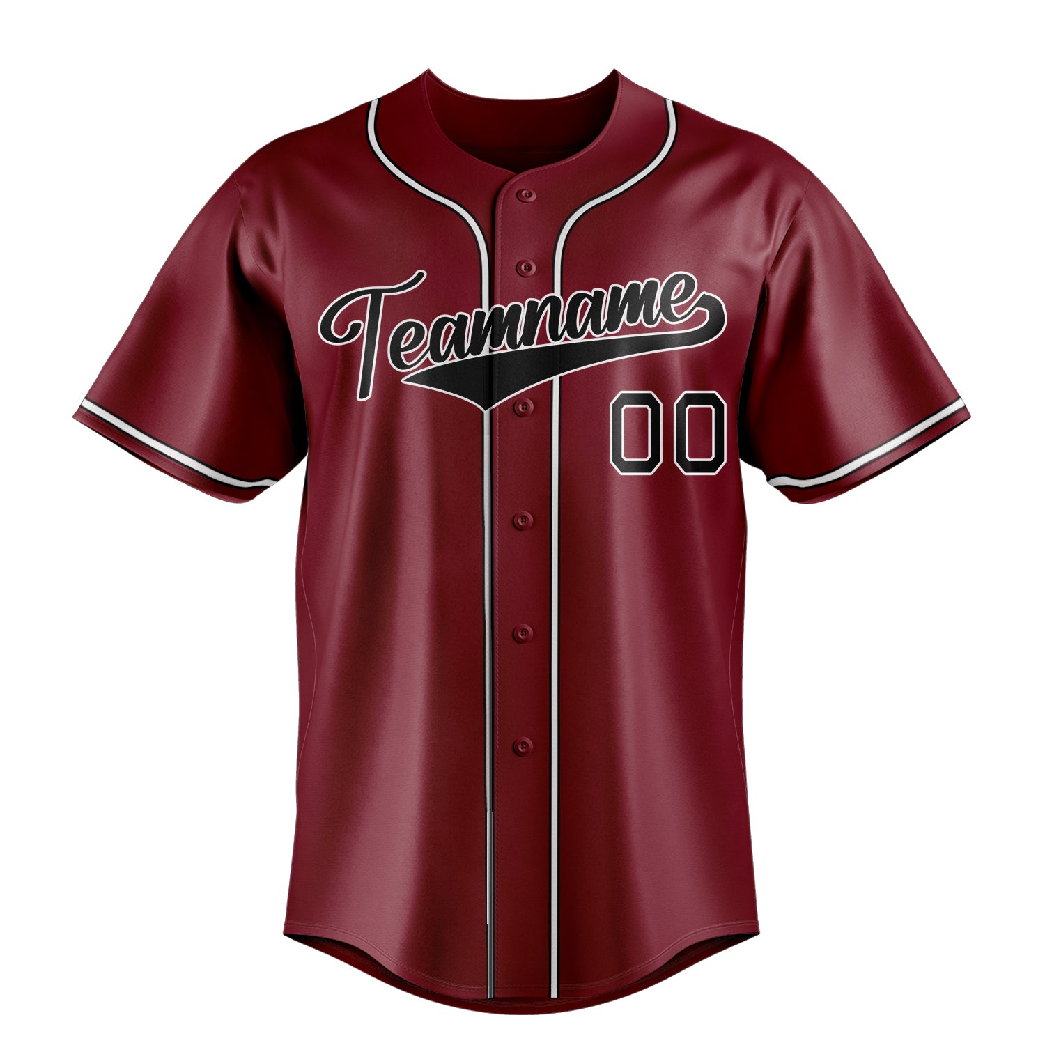 Custom Crimson & Black Color Fan Baseball Jersey