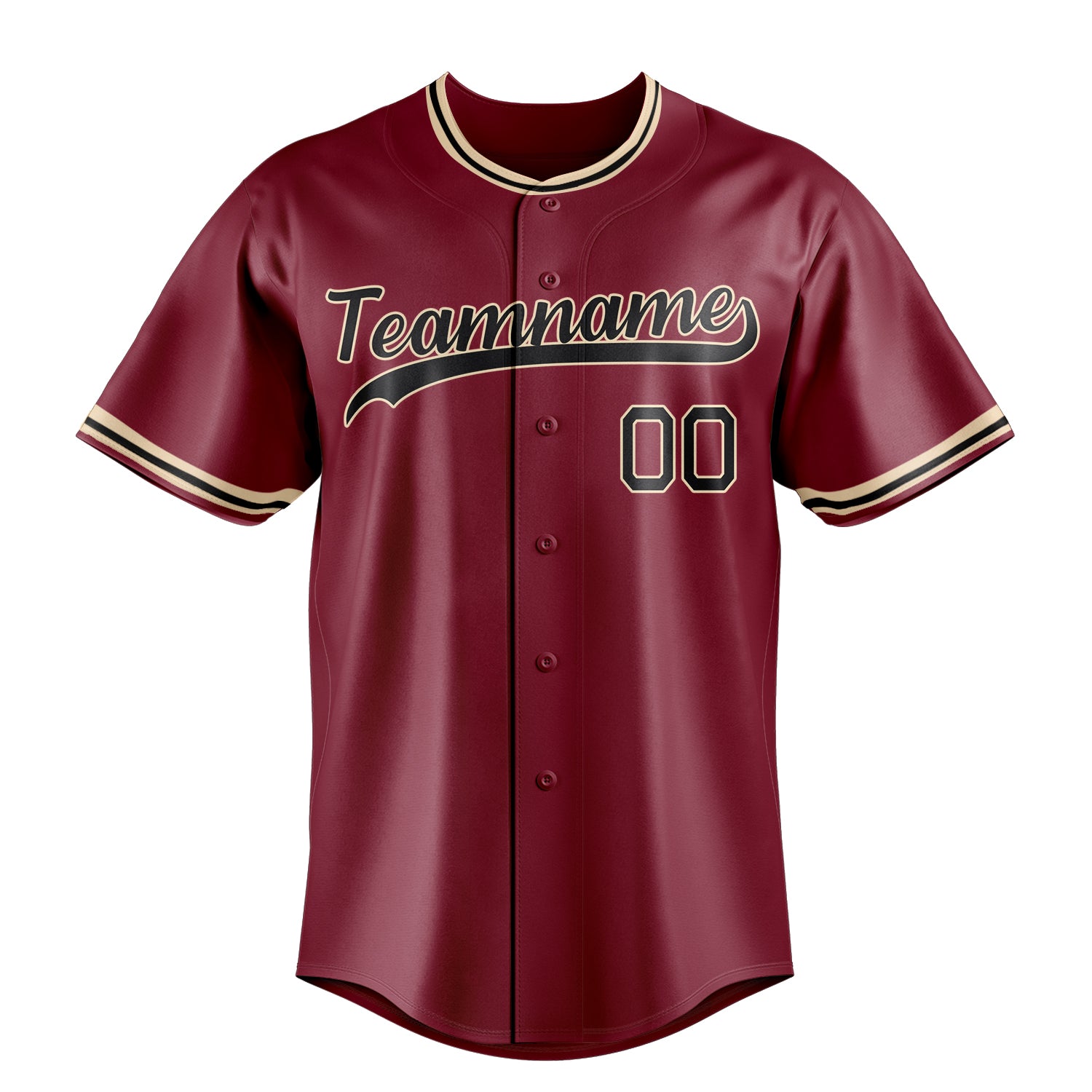 Custom Crimson & Black Color Fan Baseball Jersey