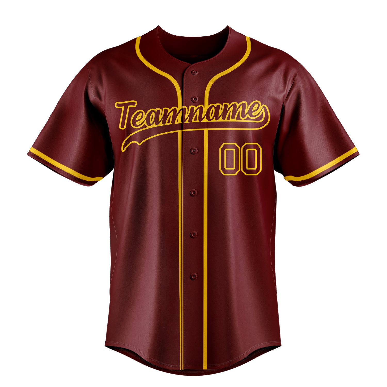 Custom Crimson & Gold Color Fan Baseball Jersey