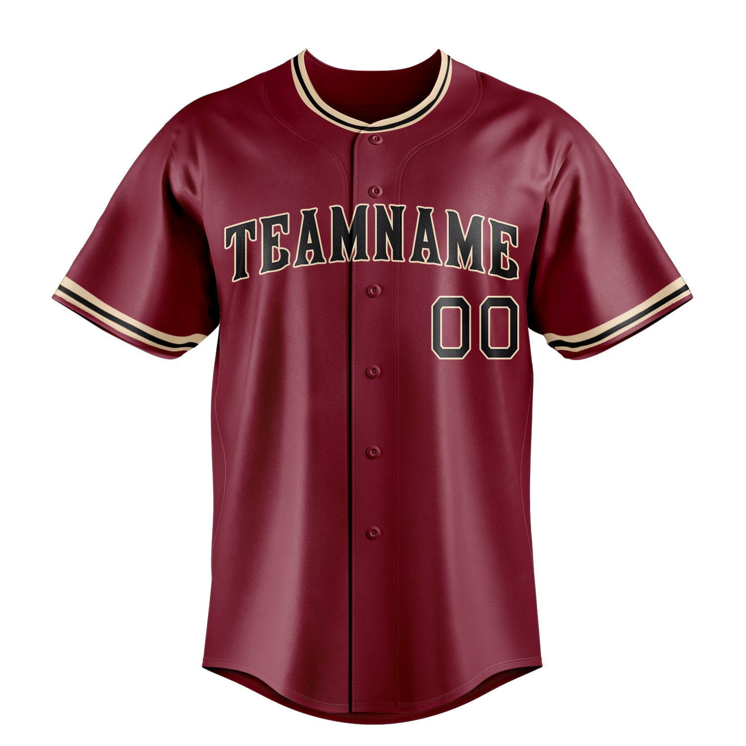 Custom Crimson & Black Color Fan Baseball Jersey