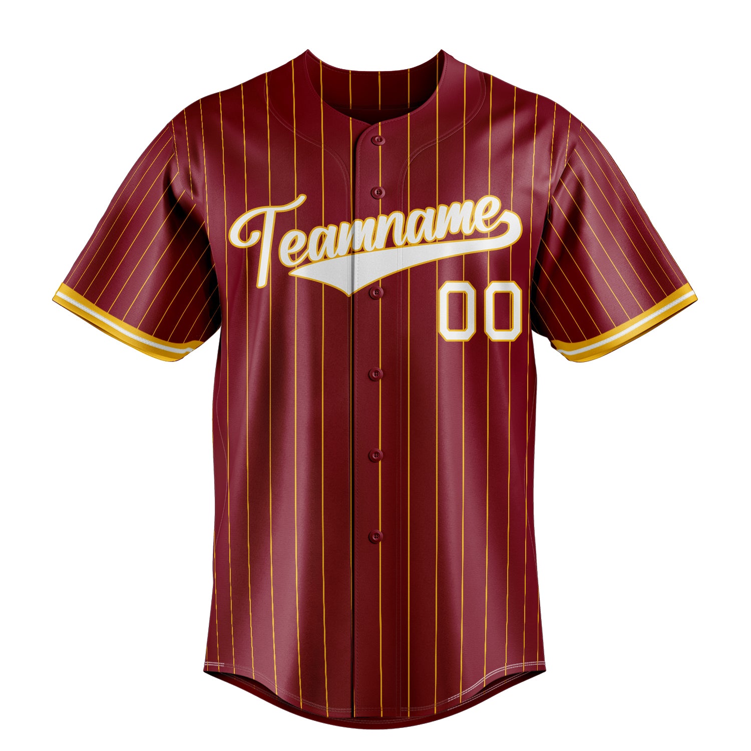 Custom Crimson & White White Pinstripe Fan Baseball Jersey
