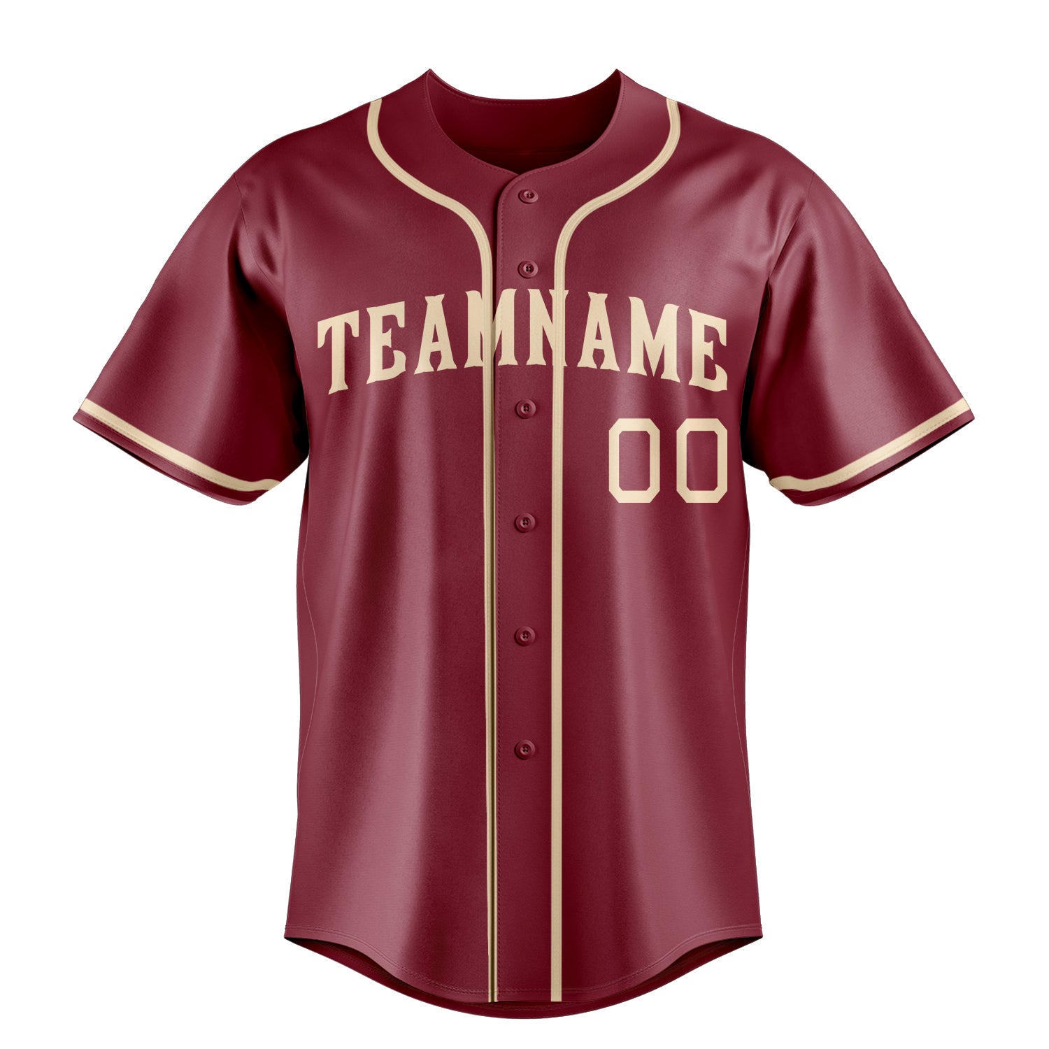 Custom Crimson & Cream Color Fan Baseball Jersey