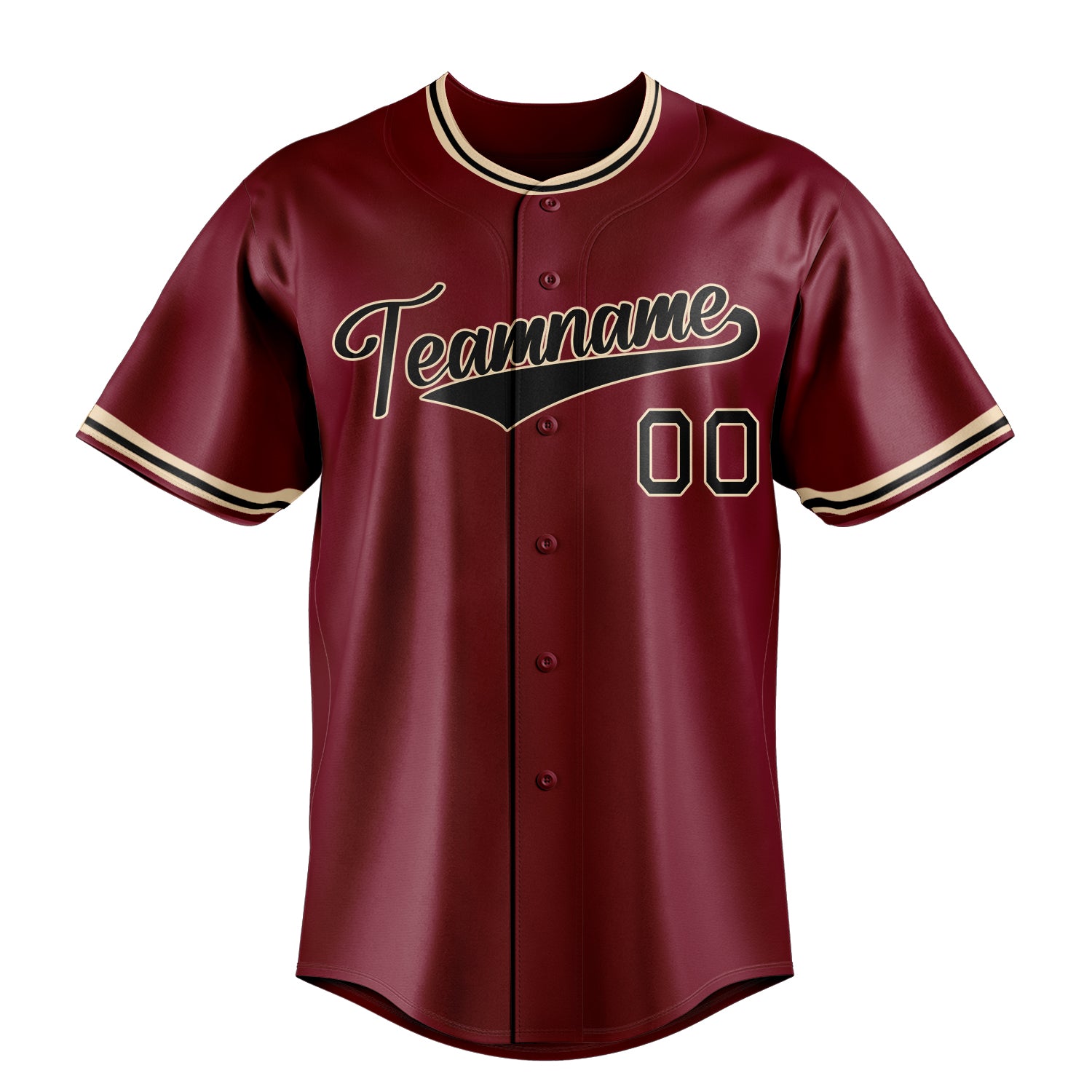 Custom Crimson & Black Color Fan Baseball Jersey