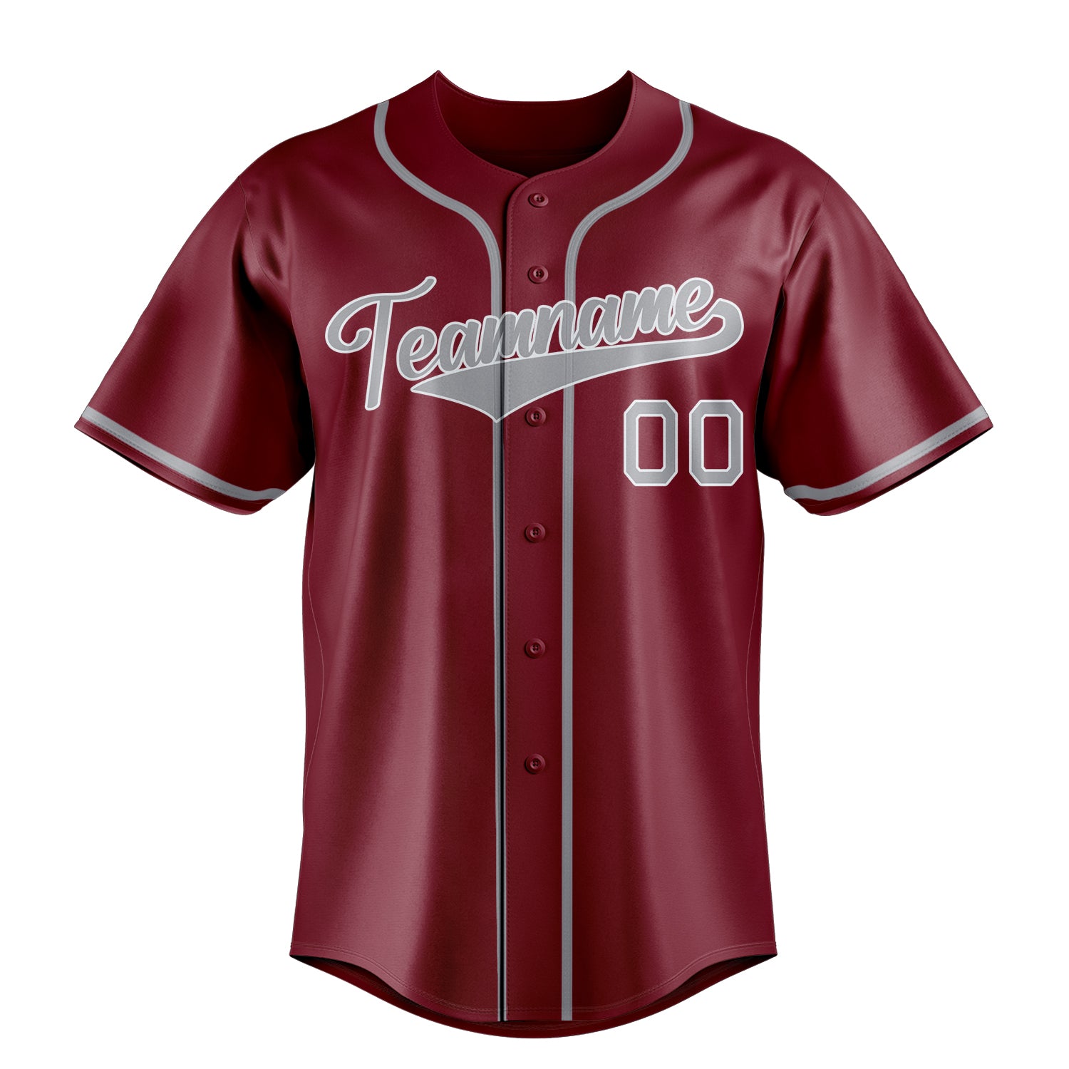 Custom Crimson & Gray Color Fan Baseball Jersey