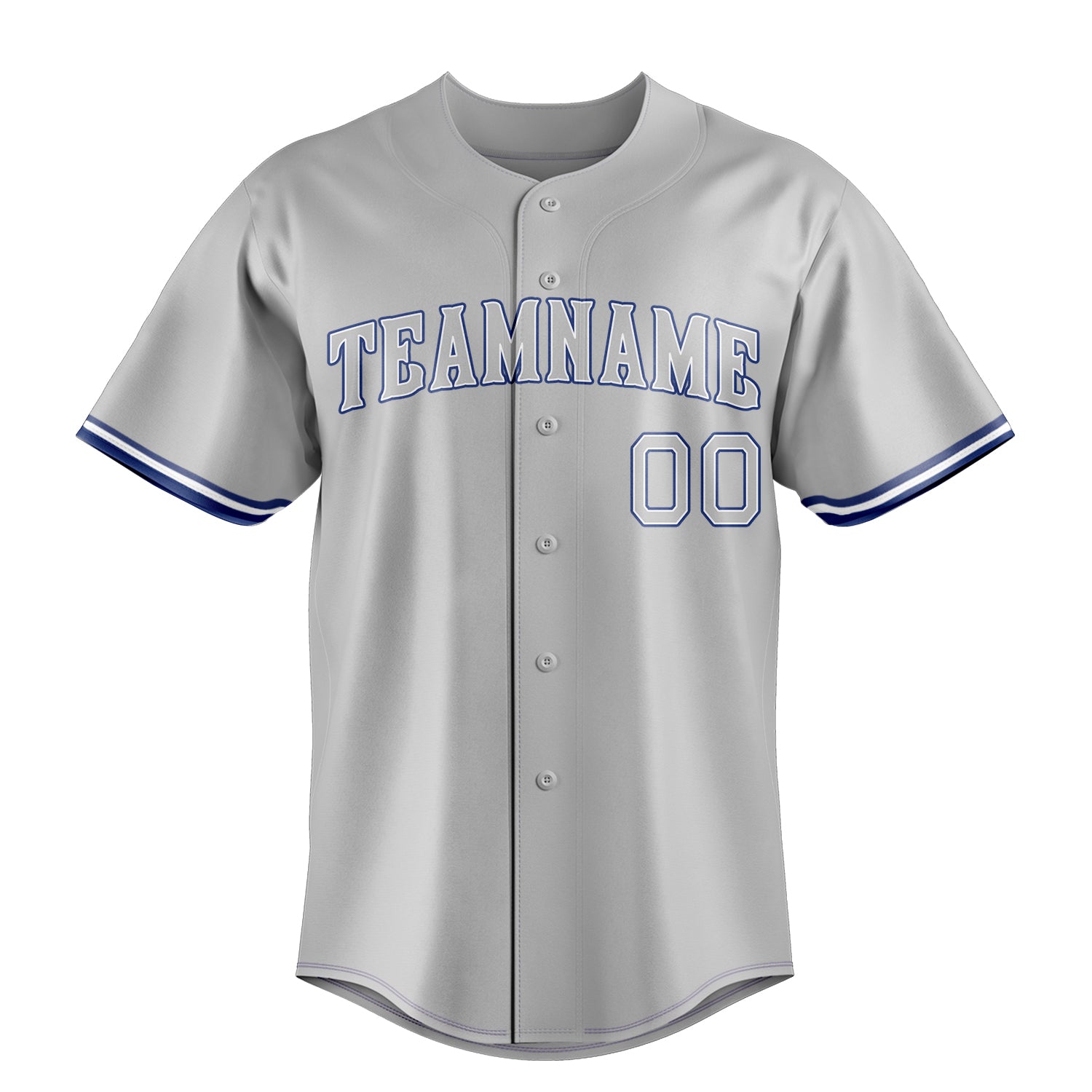 Custom Gray & Royal Color Fan Baseball Jersey