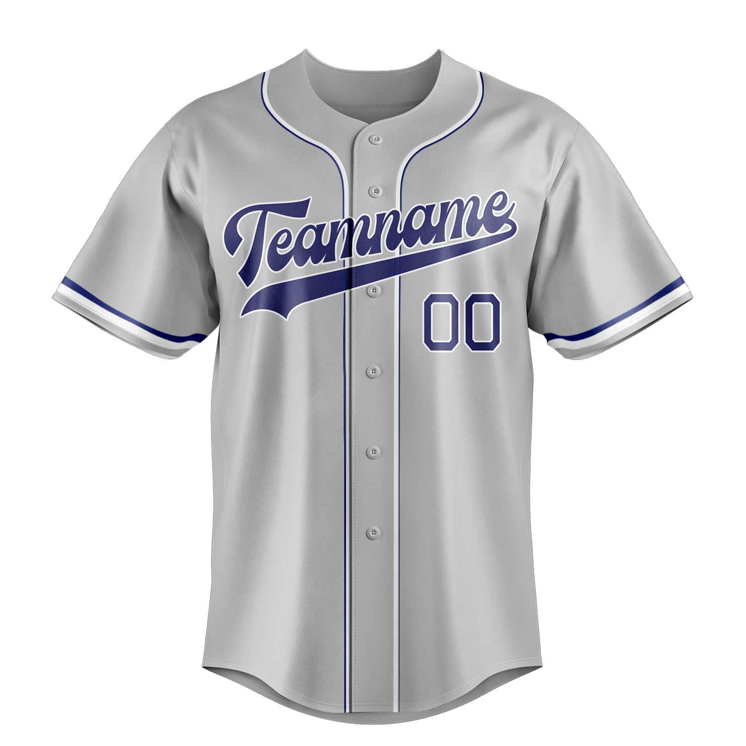 Custom Gray & Royal Color Fan Baseball Jersey
