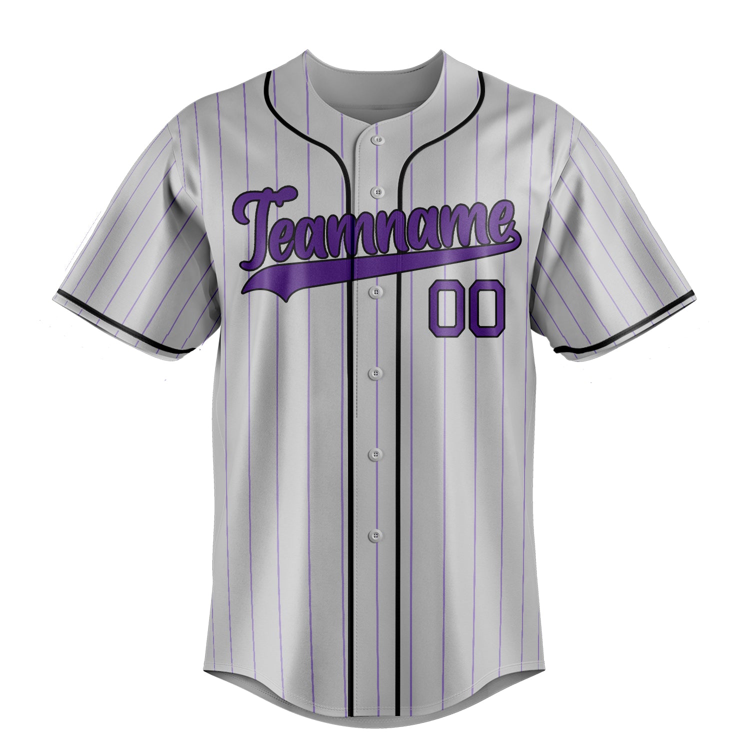 Custom Gray & Purple Color Fan Baseball Jersey