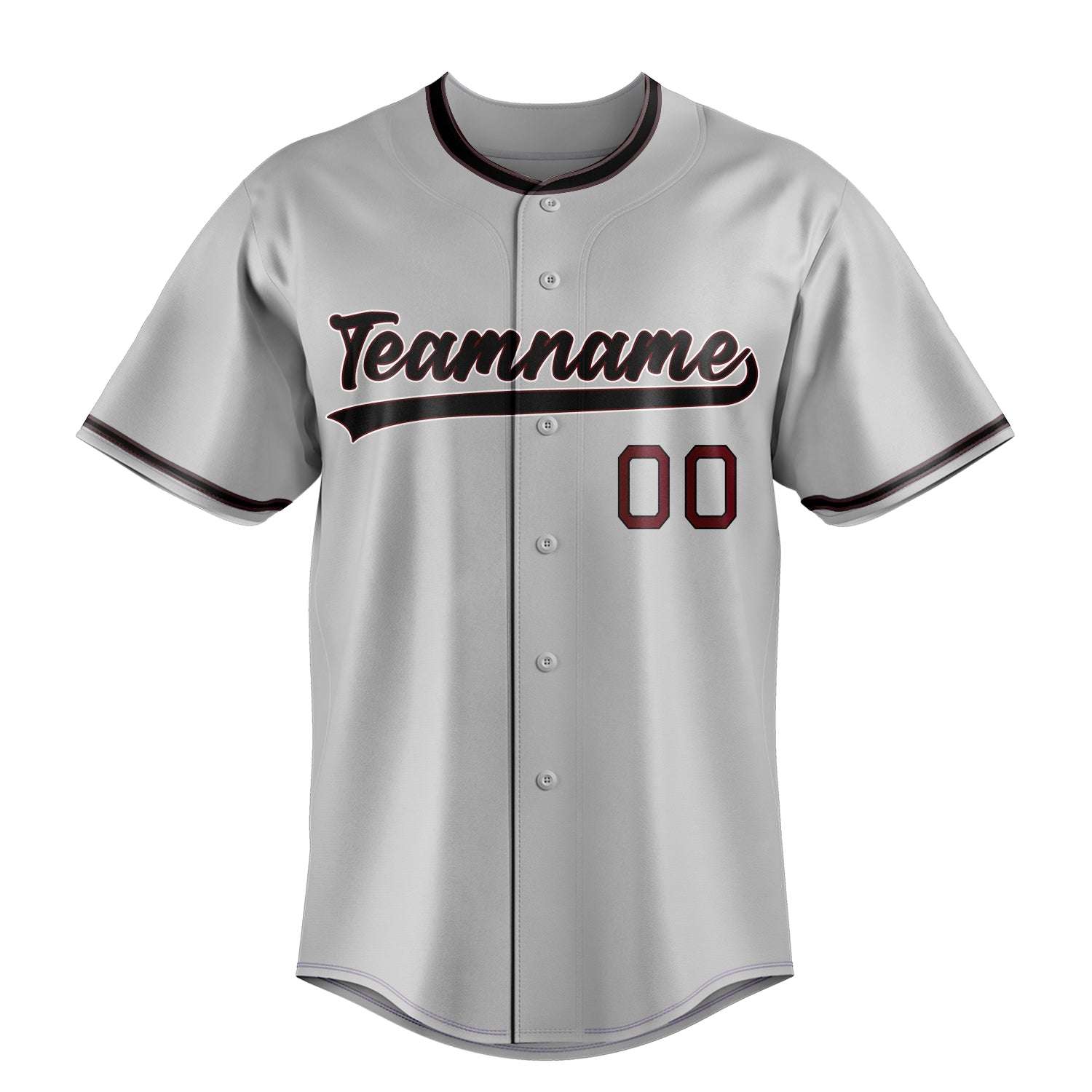Custom Gray & Black Color Fan Baseball Jersey