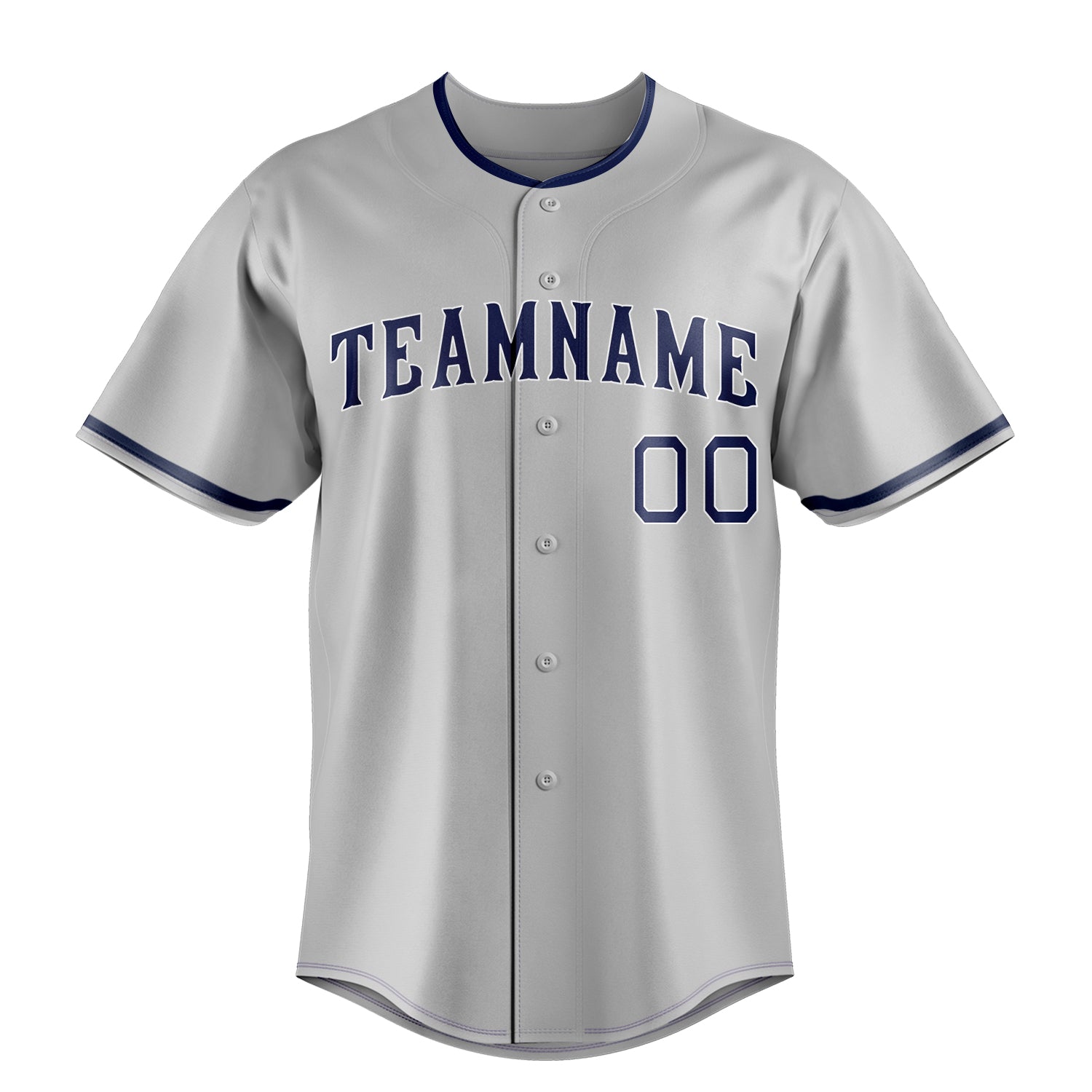 Custom Gray & Navy Color Fan Baseball Jersey