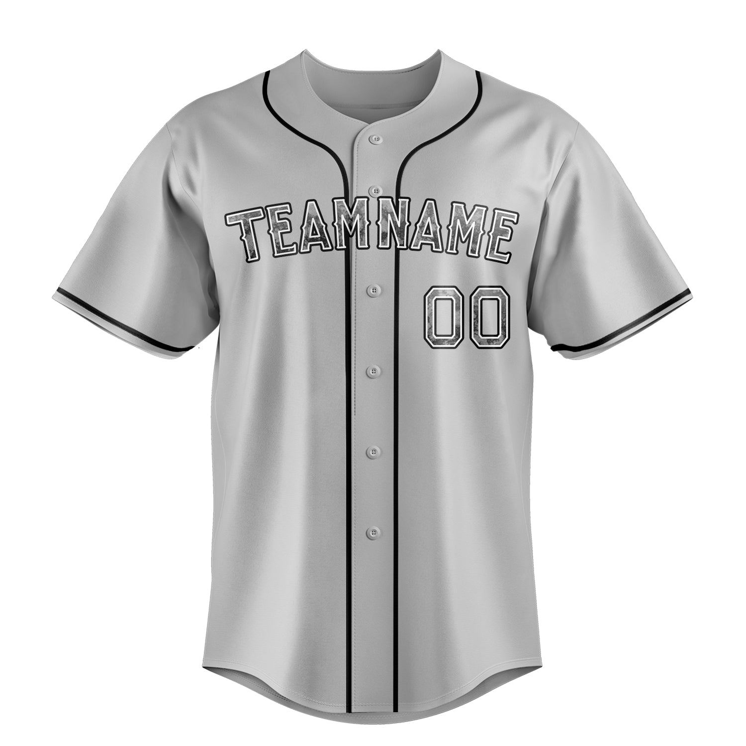 Custom Gray & Black Color Fan Baseball Jersey