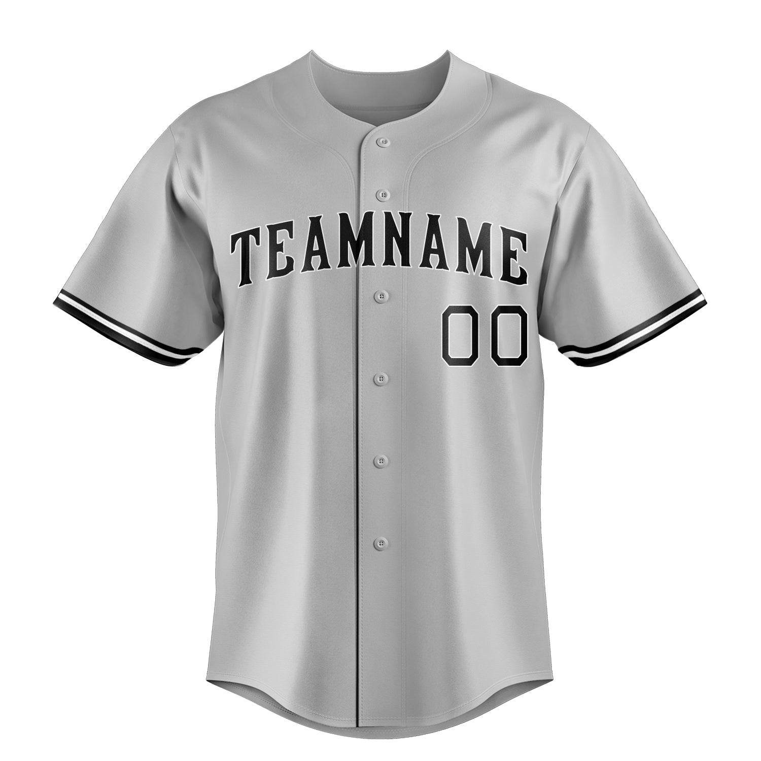 Custom Gray & Black Color Fan Baseball Jersey