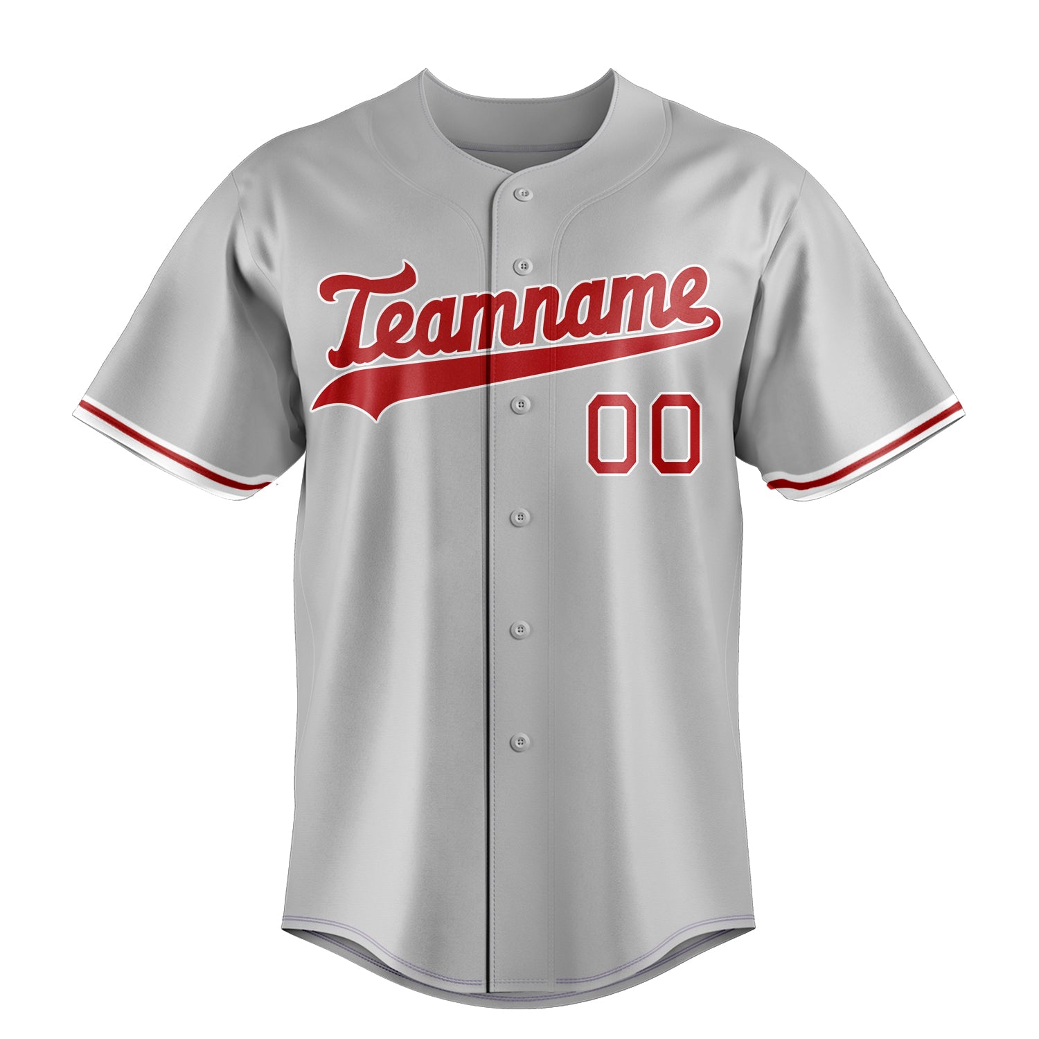 Custom Gray & Red Color Fan Baseball Jersey