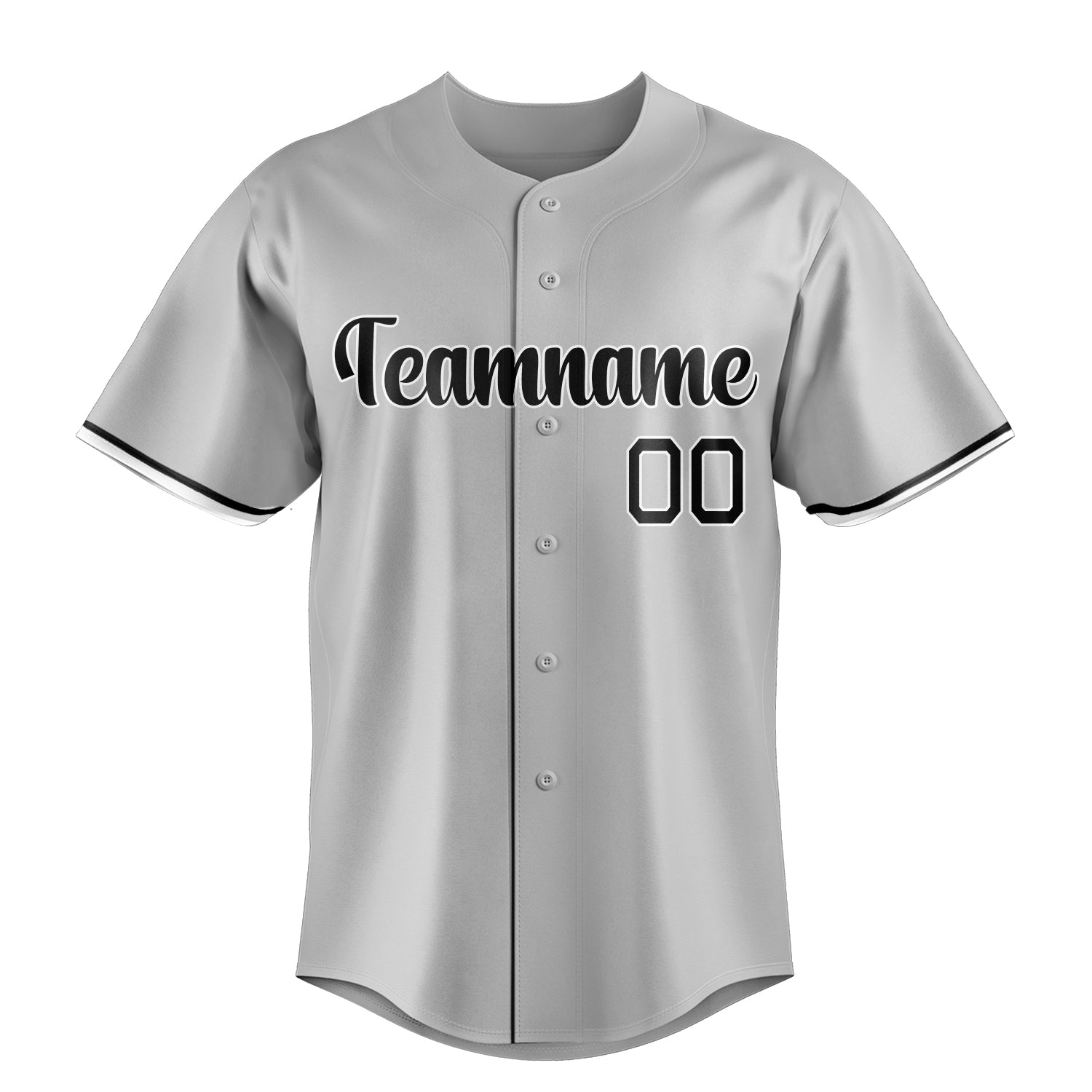 Custom Gray & Black Color Fan Baseball Jersey