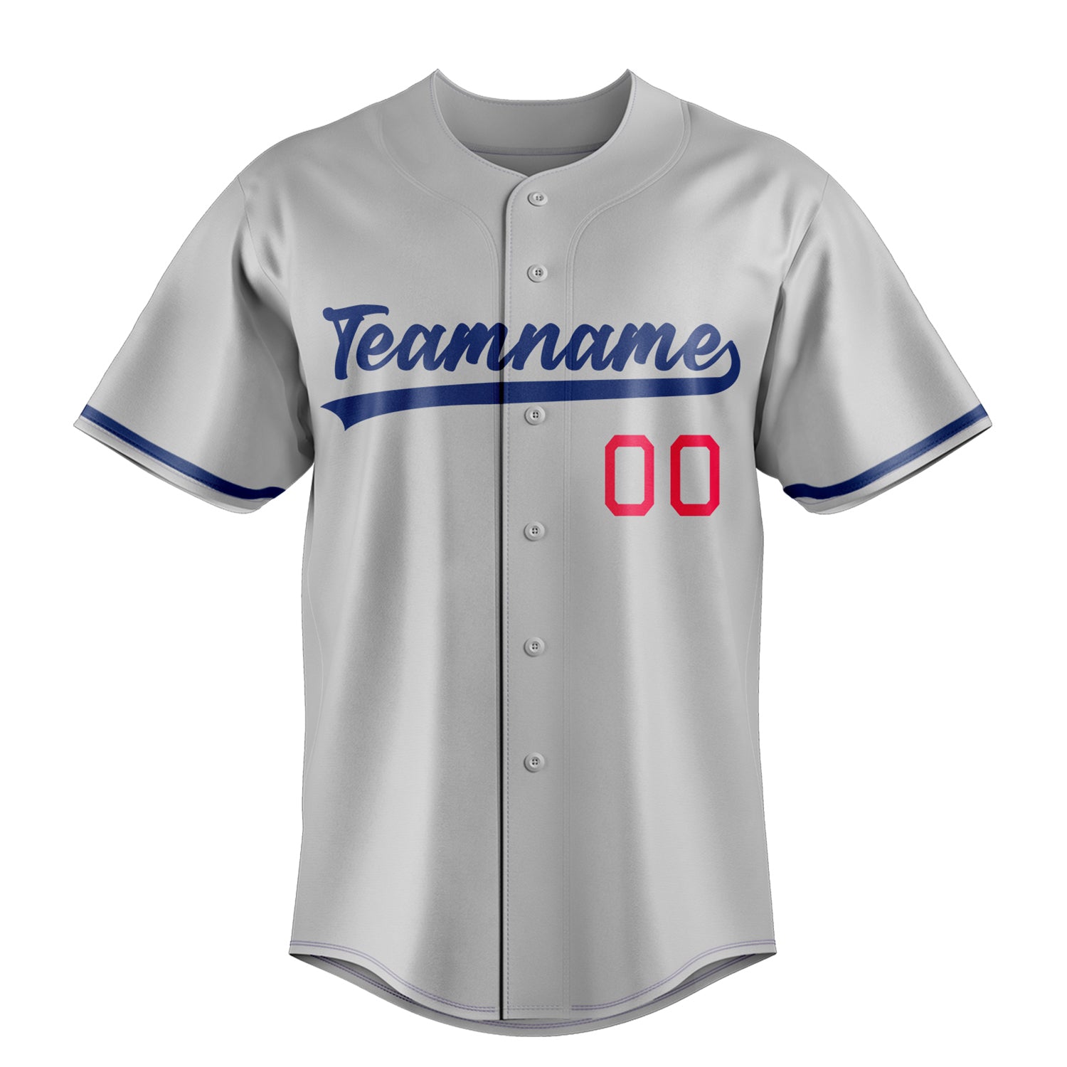 Custom Gray & Royal Color Fan Baseball Jersey