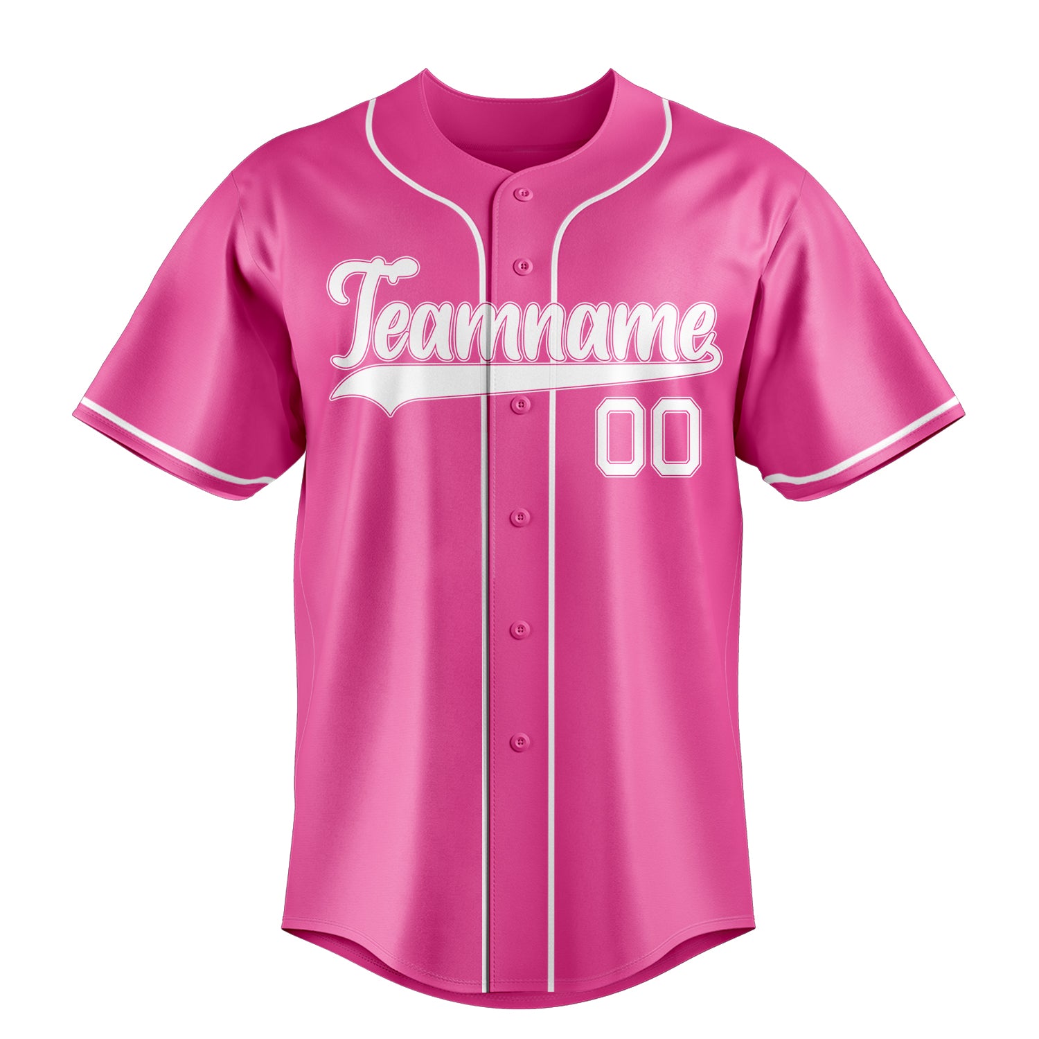 Custom Pink & White Color Fan Baseball Jersey