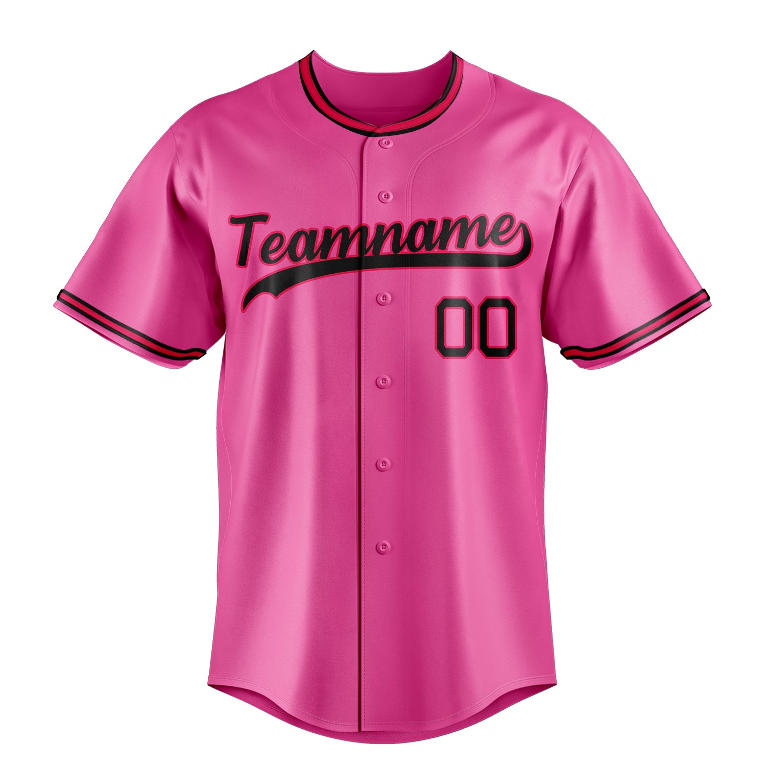 Custom Pink & Black Color Fan Baseball Jersey