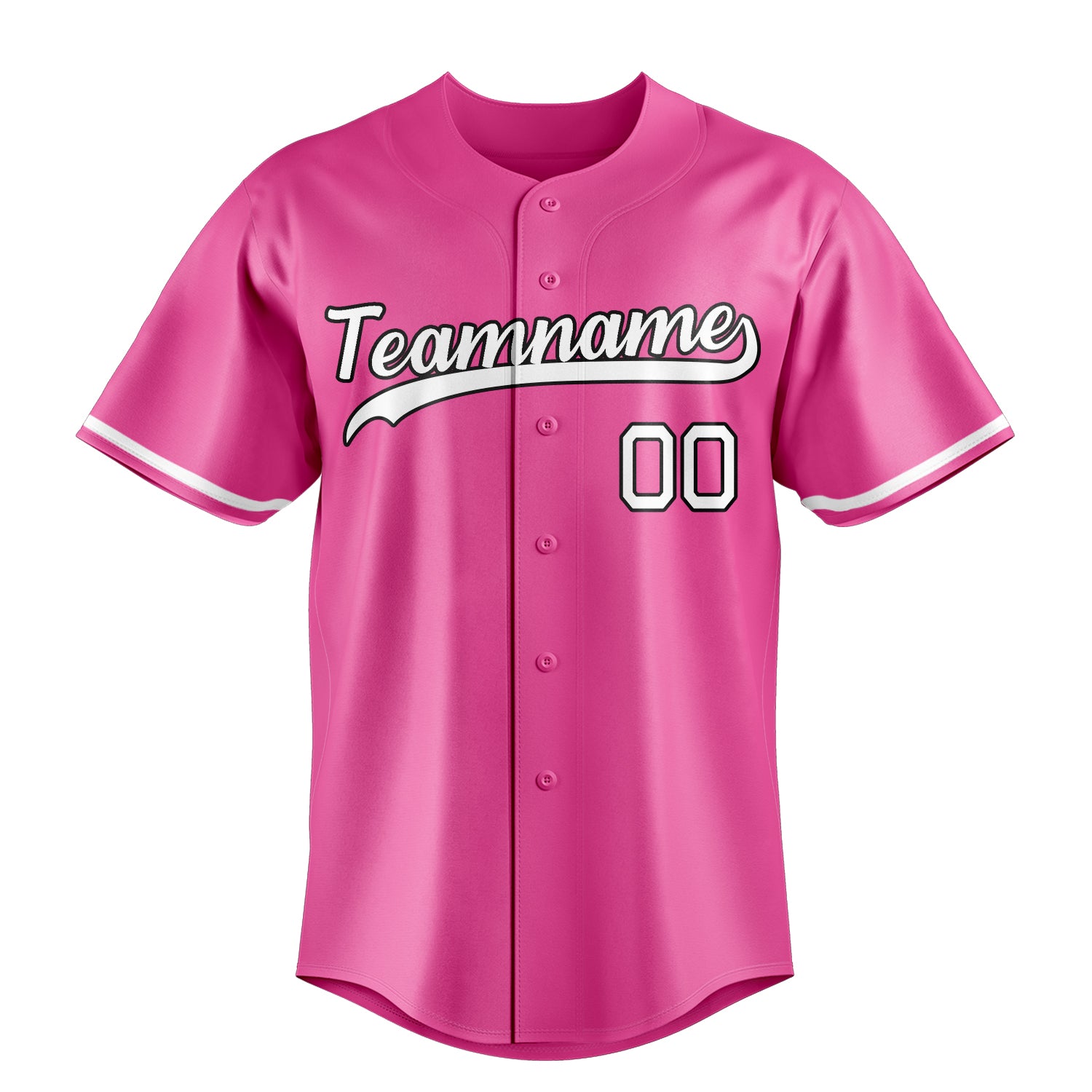 Custom Pink & White Color Fan Baseball Jersey