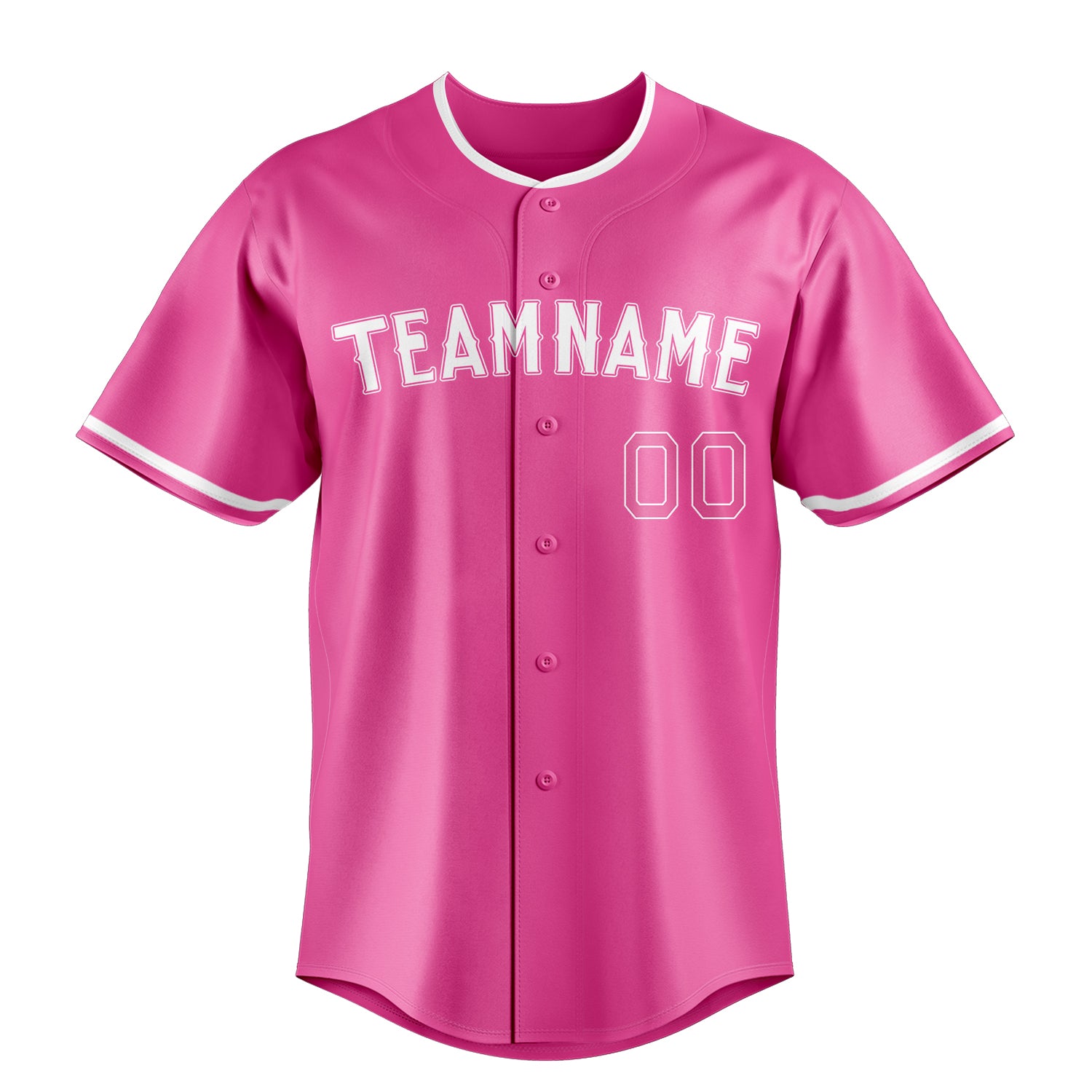 Custom Pink & White Color Fan Baseball Jersey