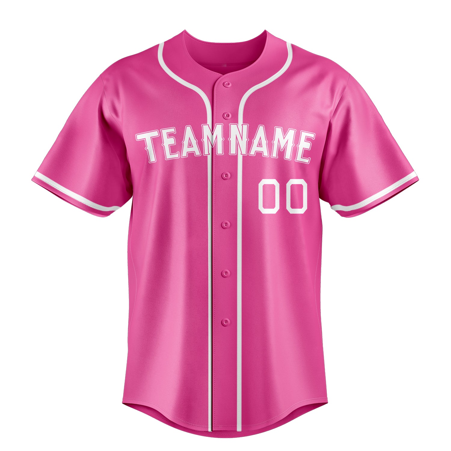 Custom Pink & White Color Fan Baseball Jersey