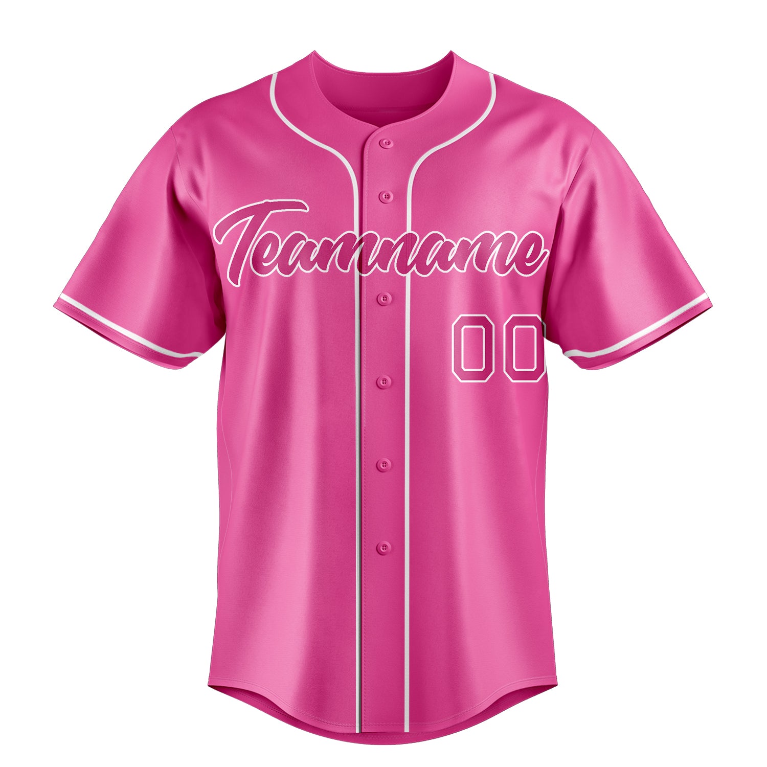 Custom Pink & Dark Pink Color Fan Baseball Jersey