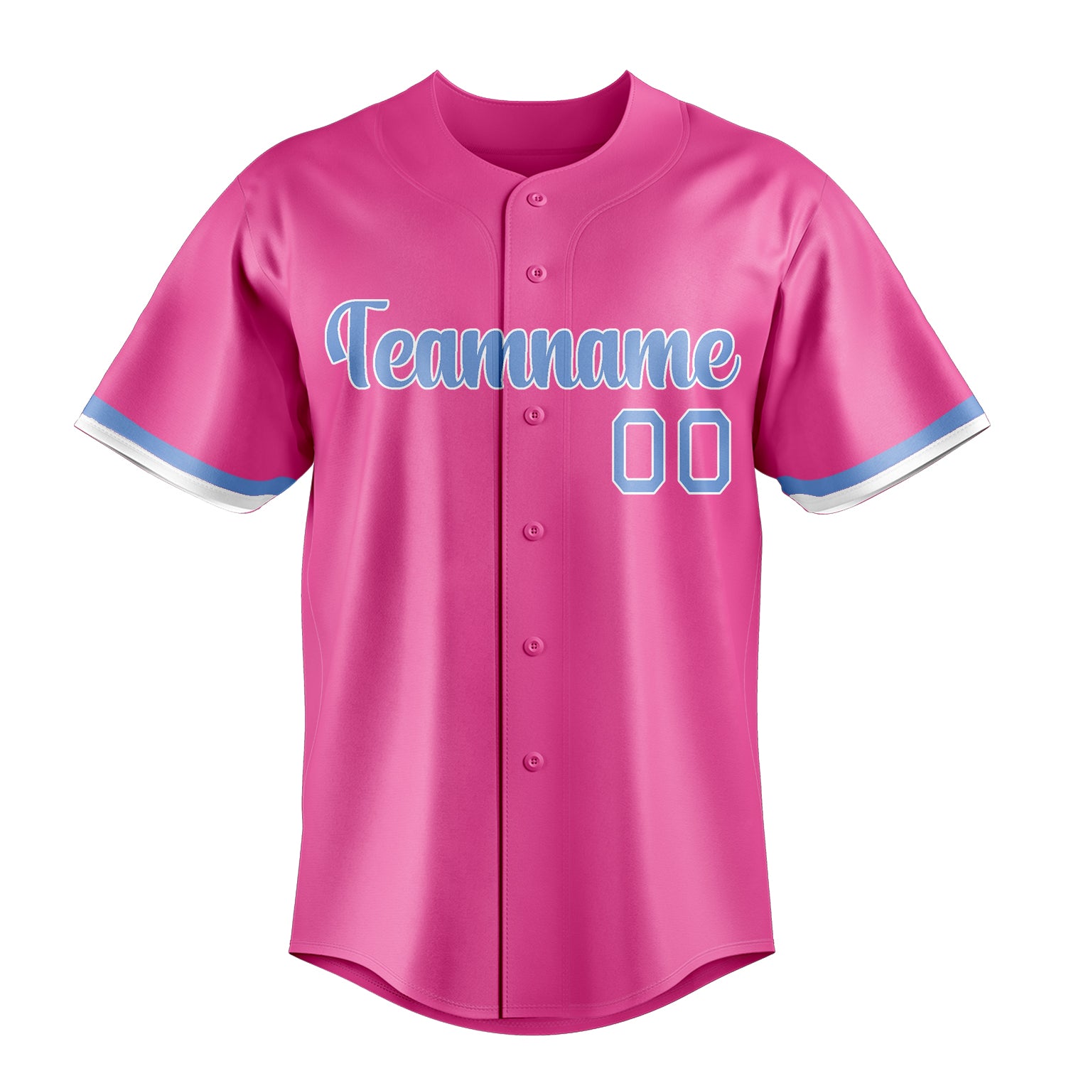 Custom Pink & Light Blue Color Fan Baseball Jersey