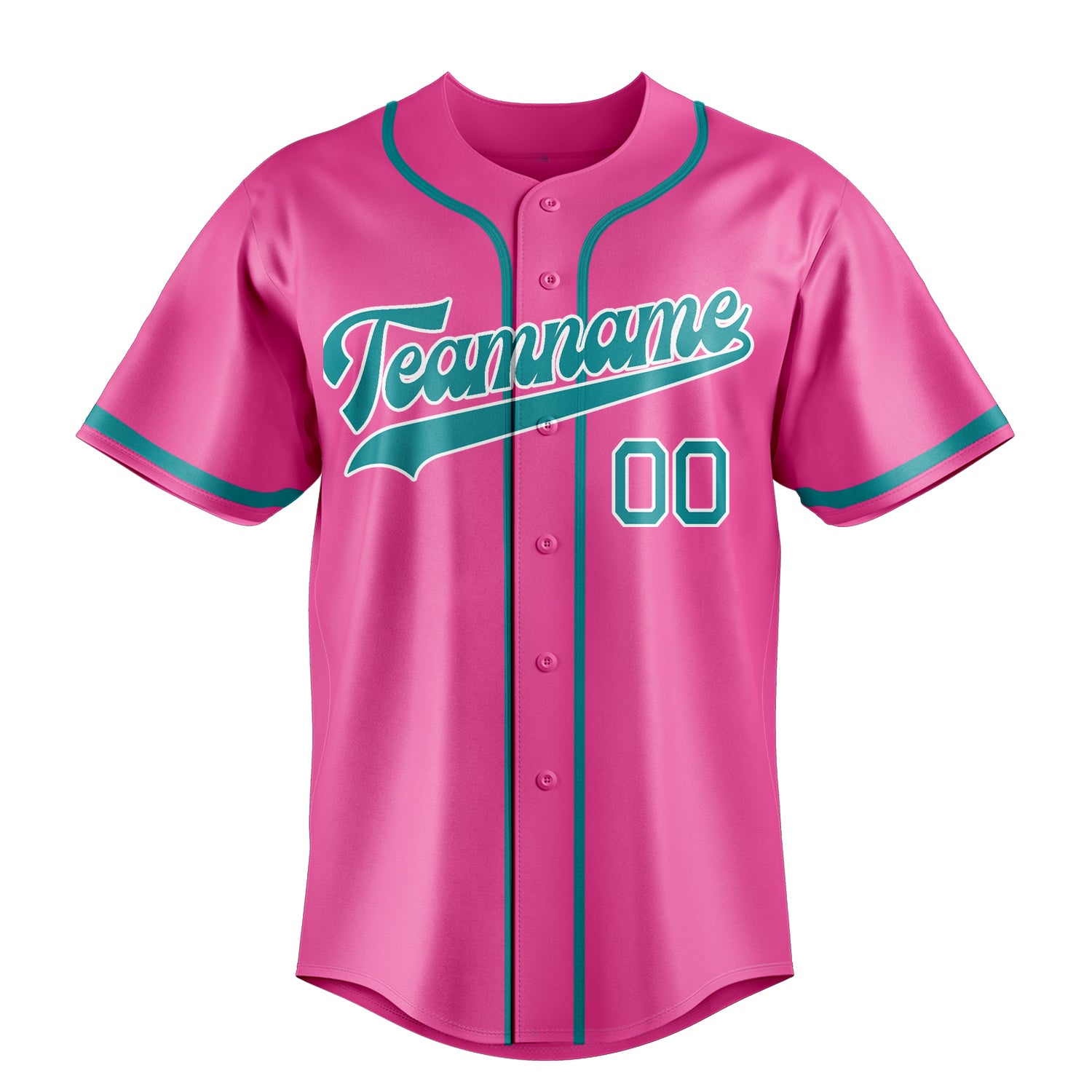 Custom Pink & Teal Color Fan Baseball Jersey