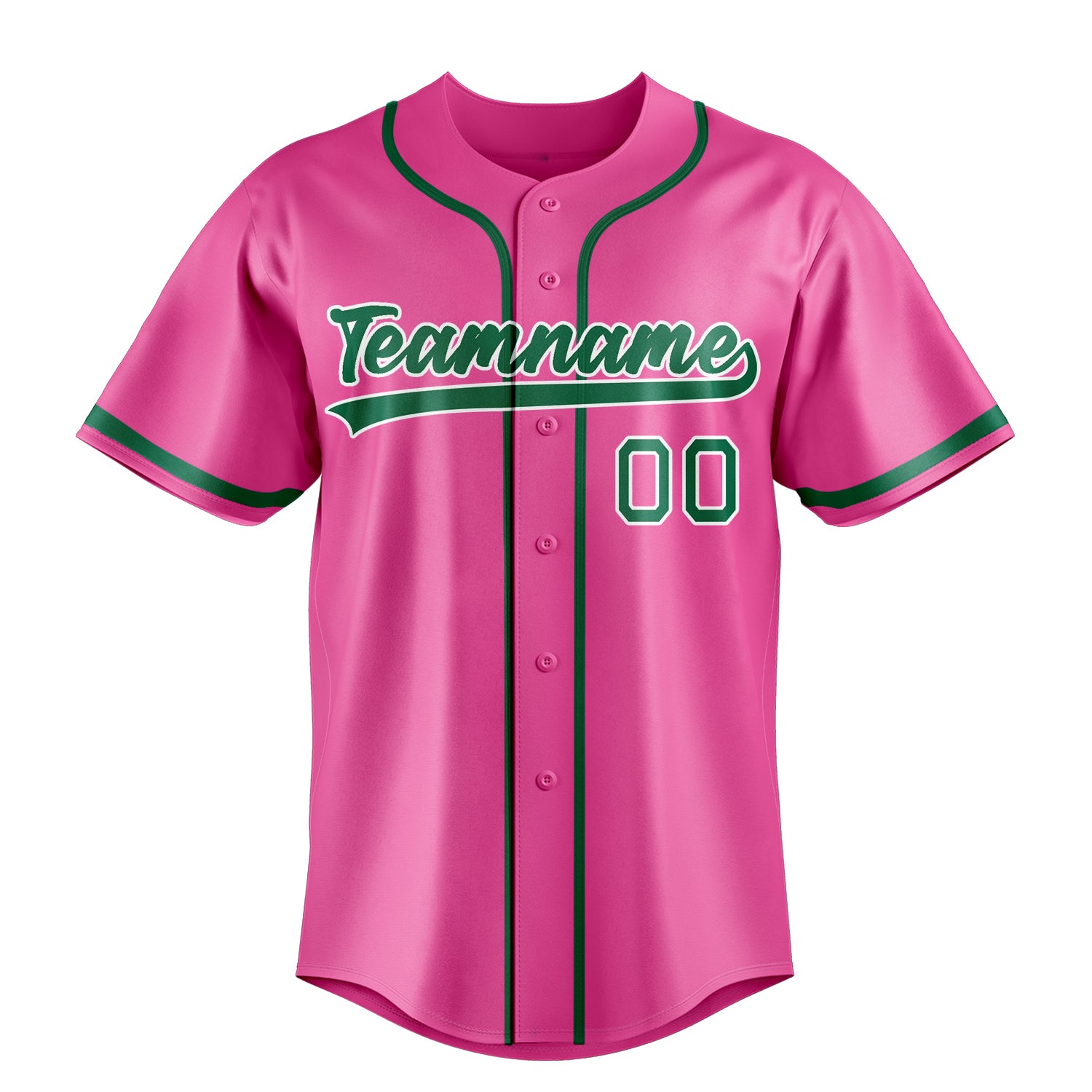 Custom Pink & Kelly Green Color Fan Baseball Jersey