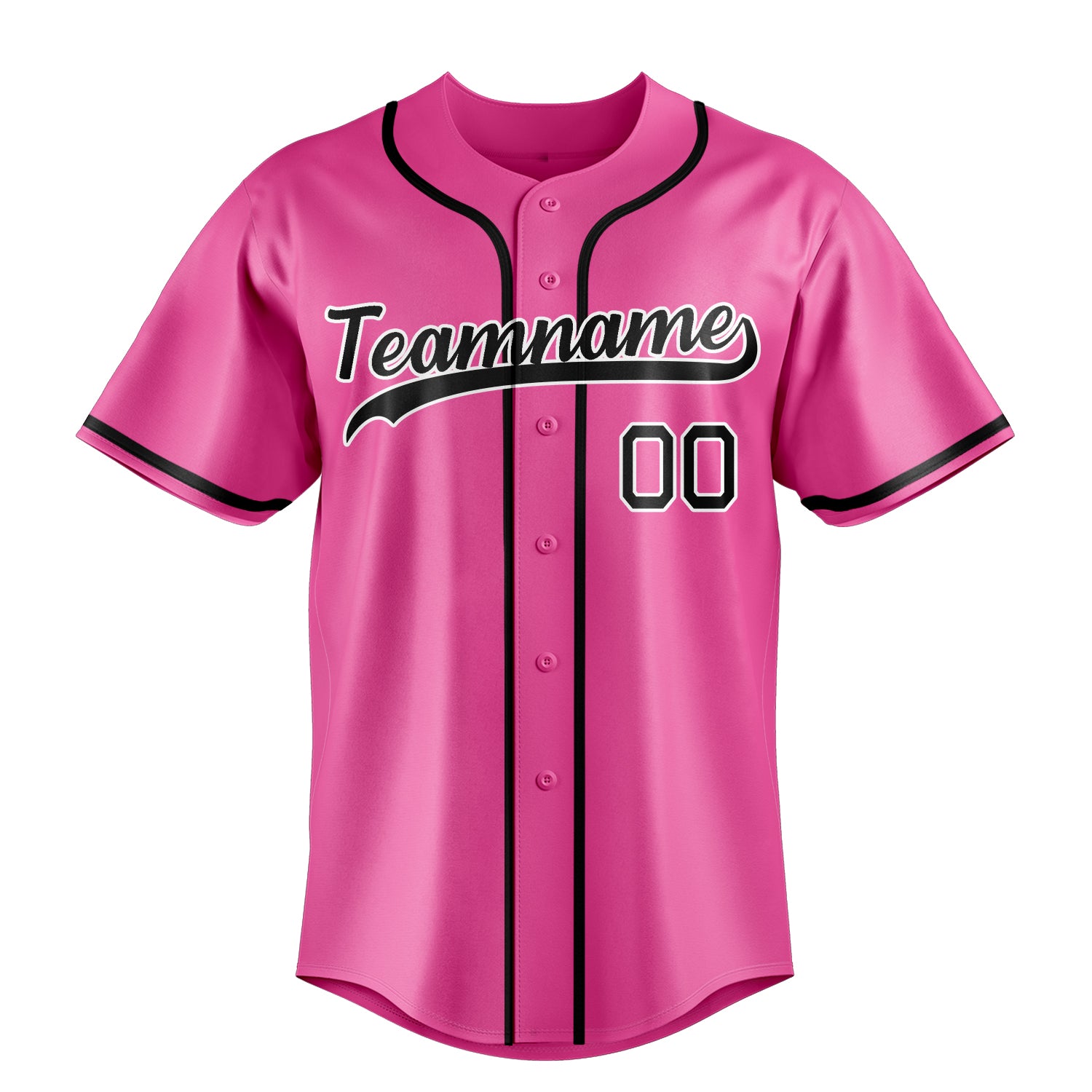 Custom Pink & Black Color Fan Baseball Jersey