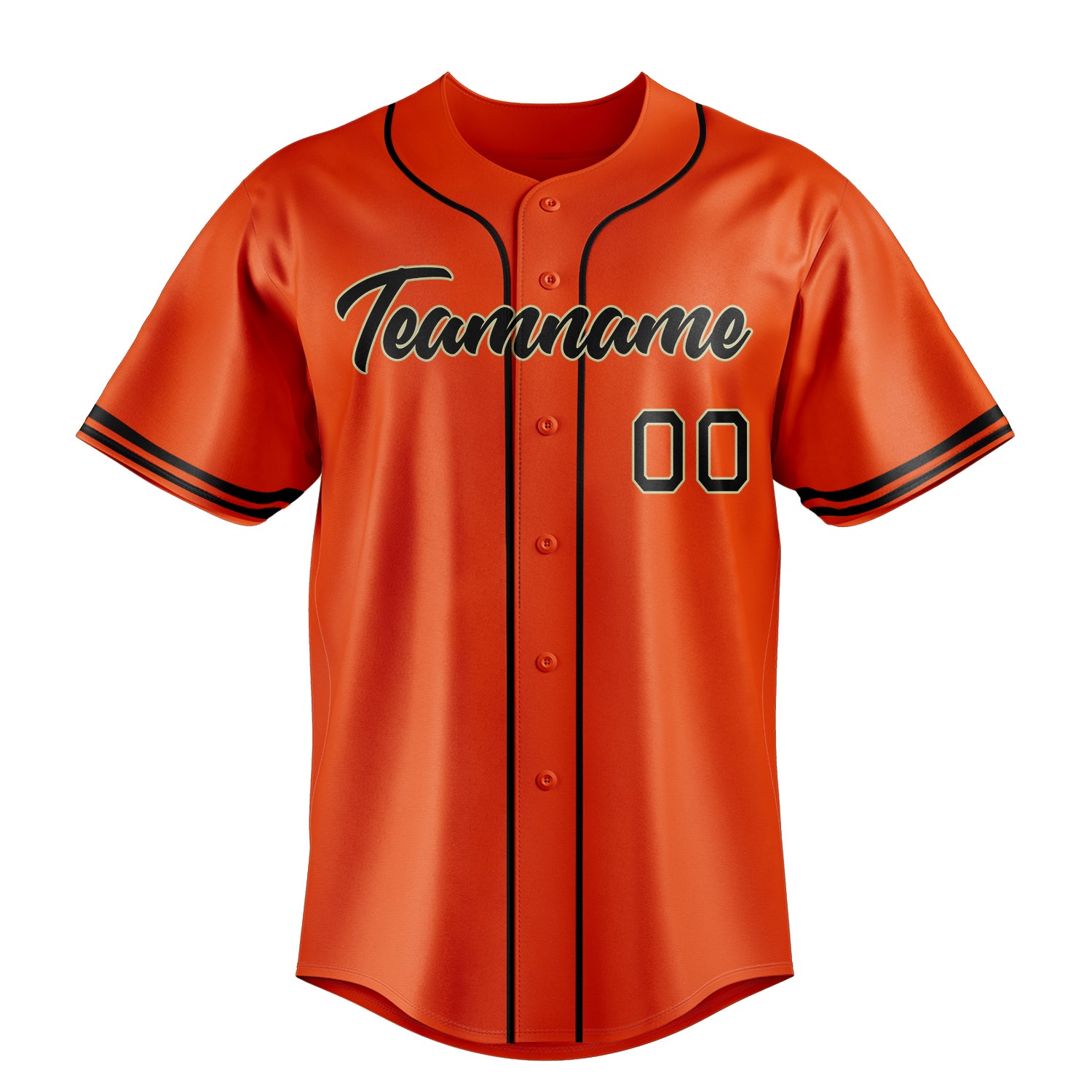Custom Orange & Black Color Fan Baseball Jersey