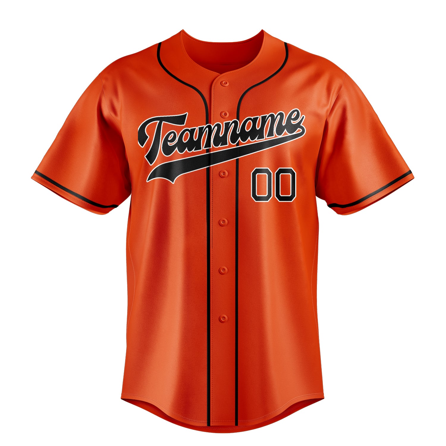 Custom Orange & Black Color Fan Baseball Jersey