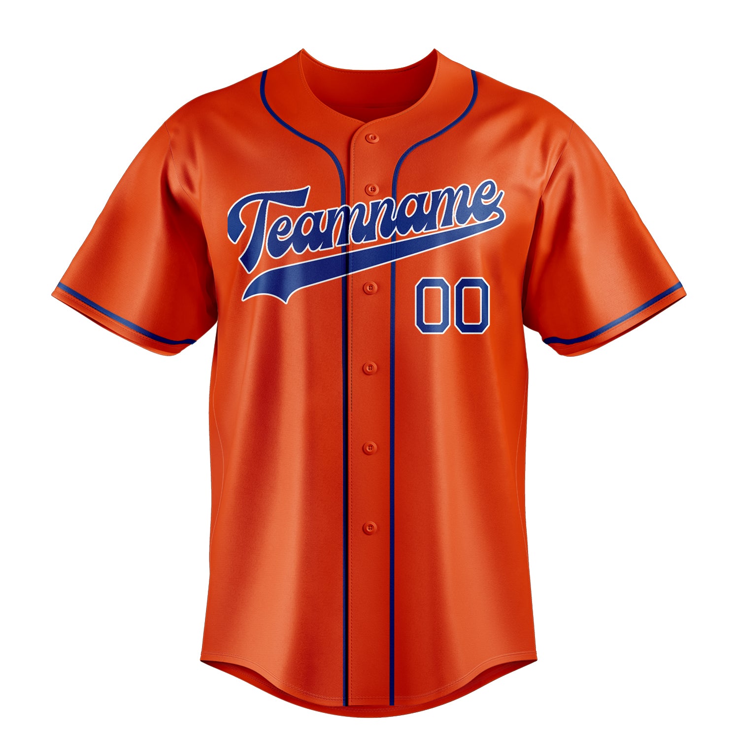Custom Orange & Royal Color Fan Baseball Jersey