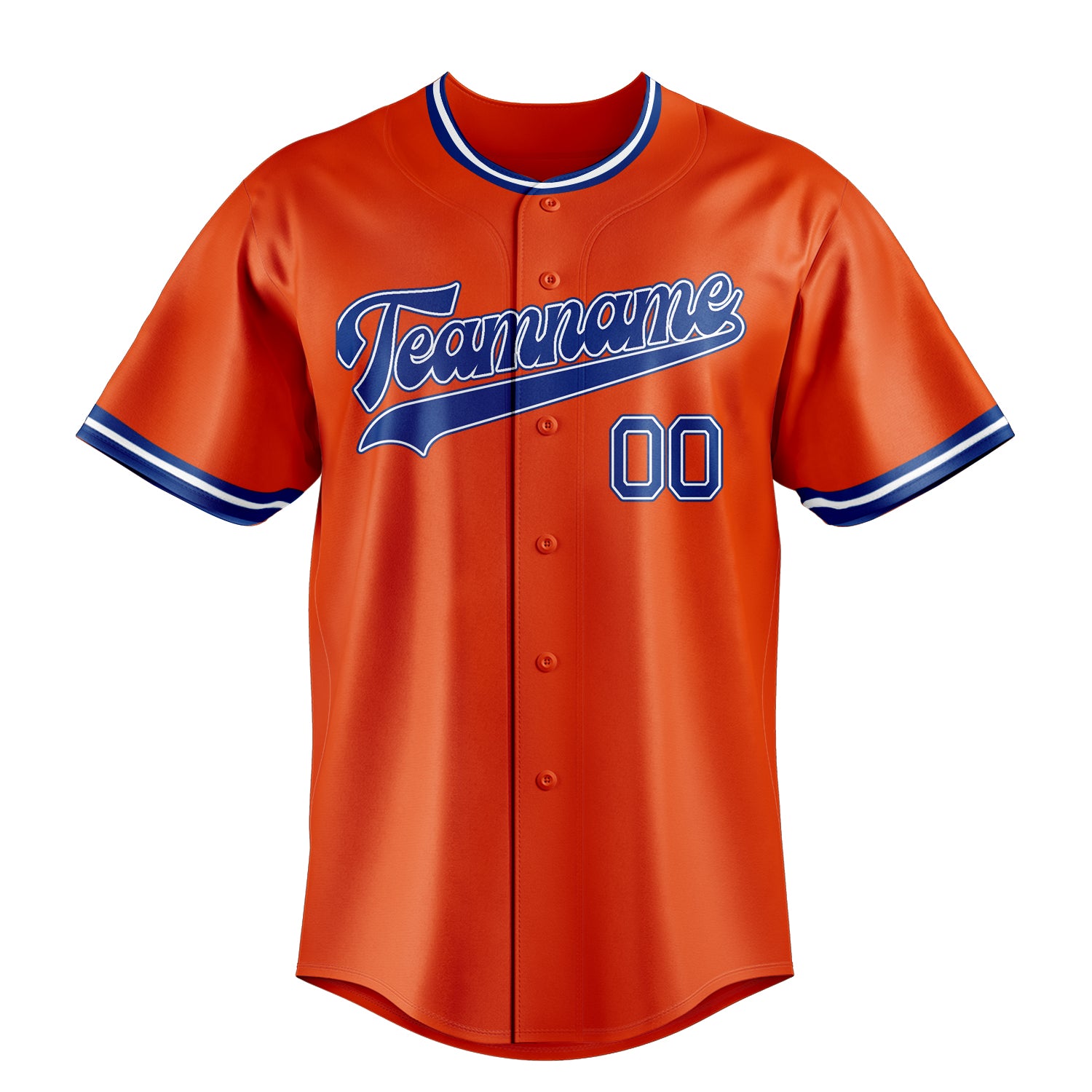 Custom Orange & Royal Color Fan Baseball Jersey