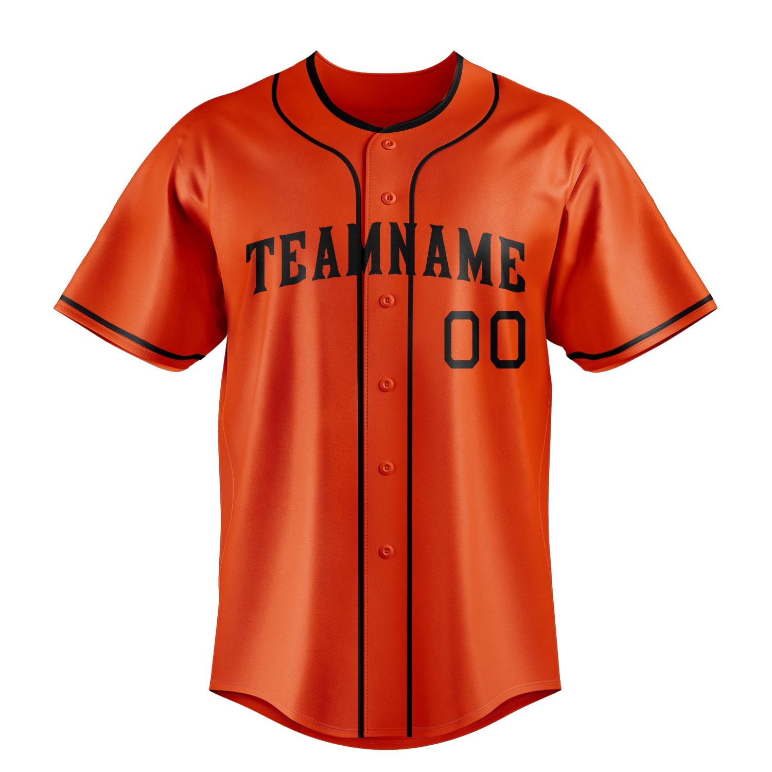 Custom Orange & Black Color Fan Baseball Jersey