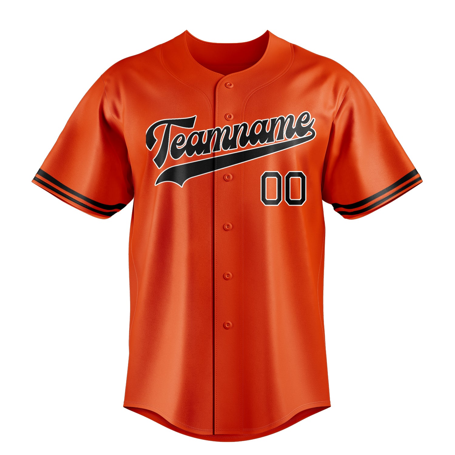 Custom Orange & Black Color Fan Baseball Jersey