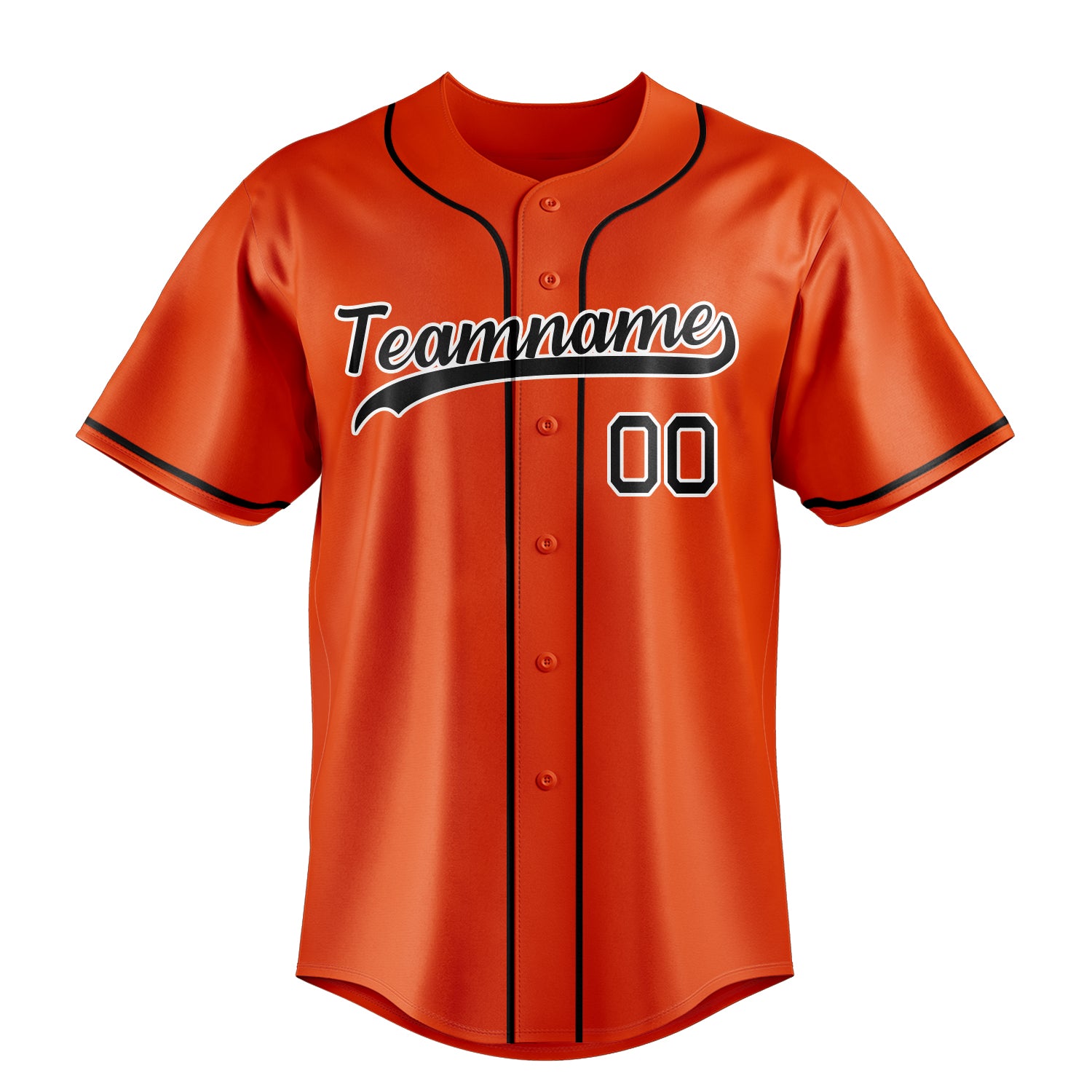 Custom Orange & Black Color Fan Baseball Jersey